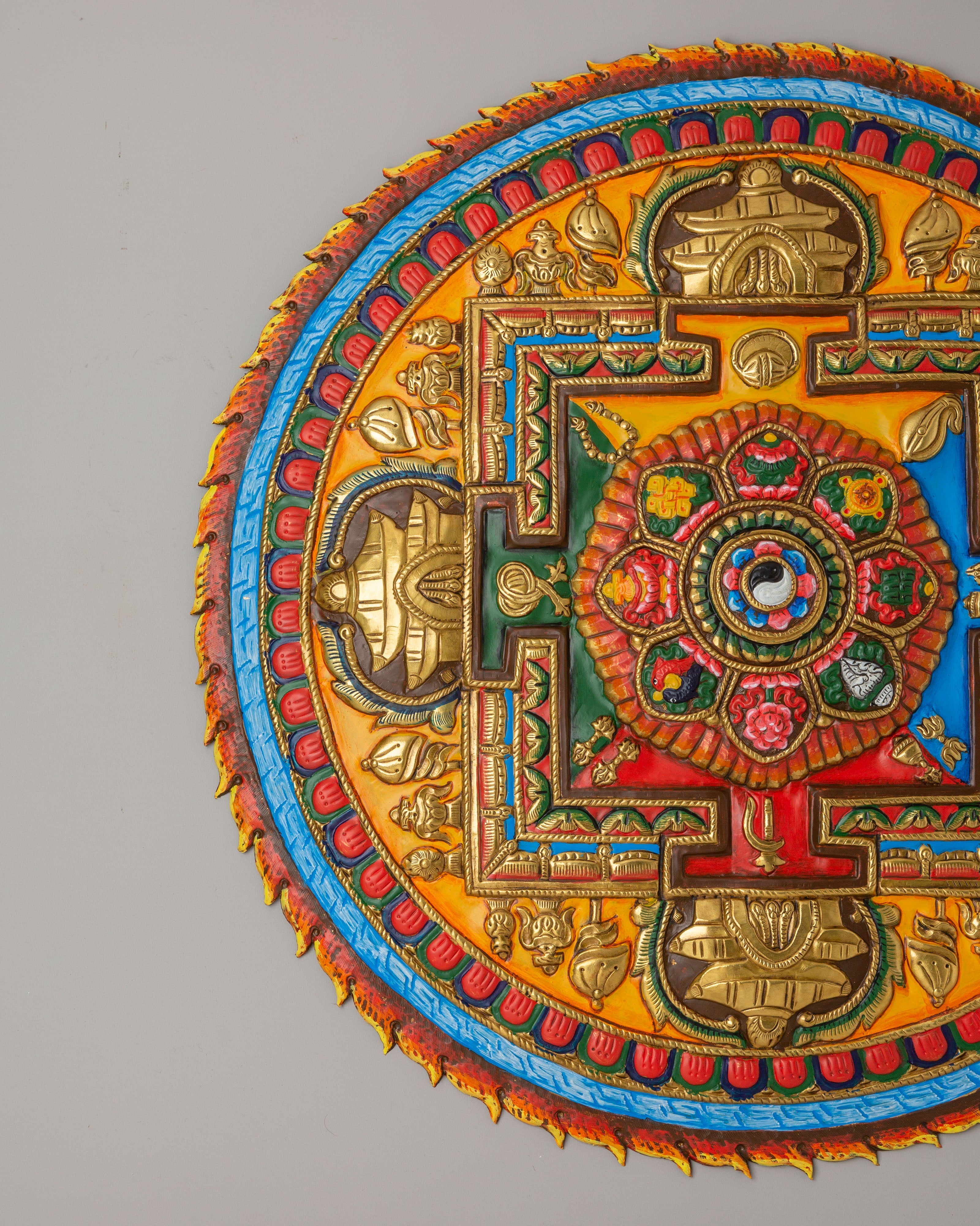 Astamangala Mandala Wall Hanging | Eight Auspicious Symbols Artwork