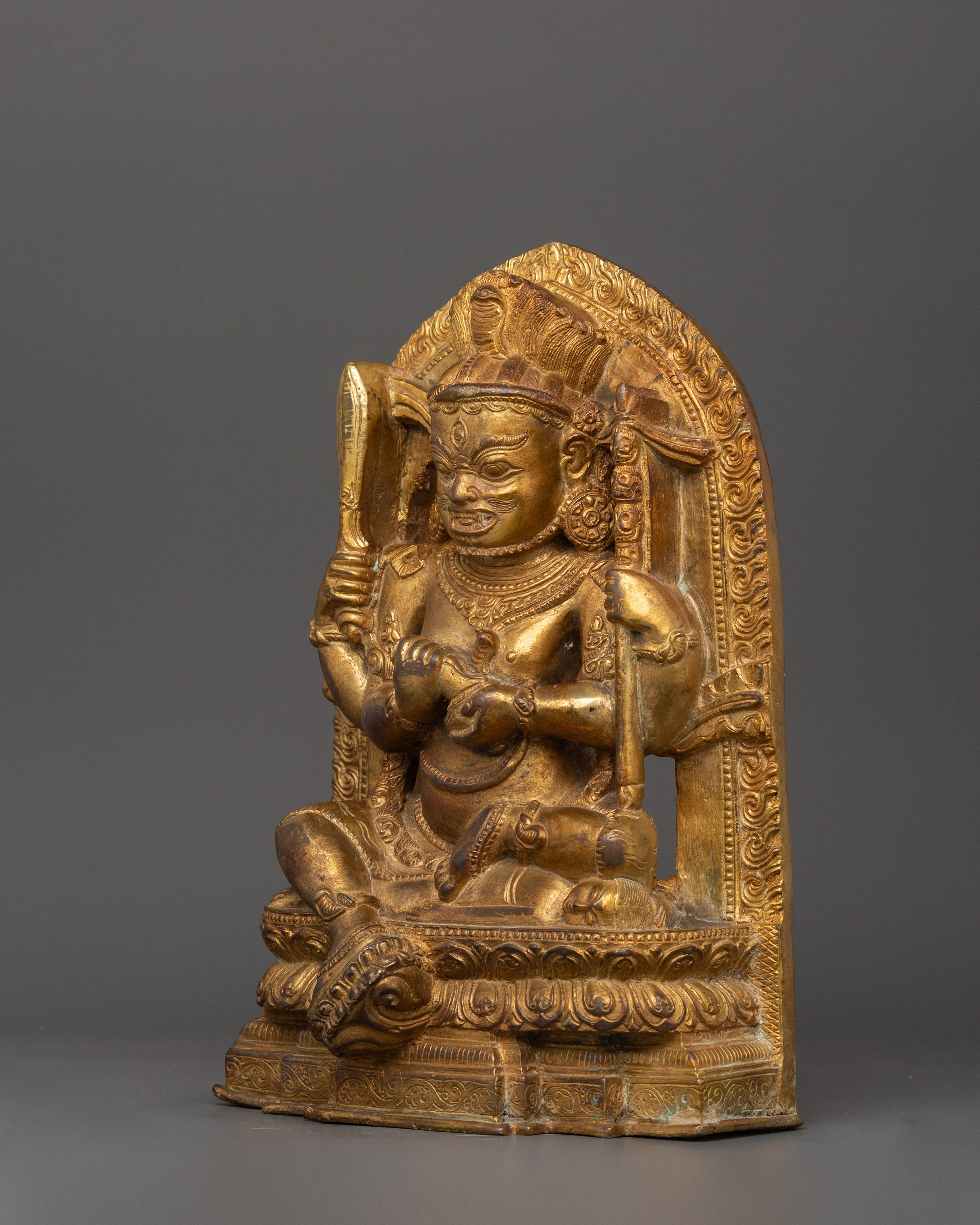 Chaturbhuja Mahakala Statue | Powerful Tibetan Protector Deity