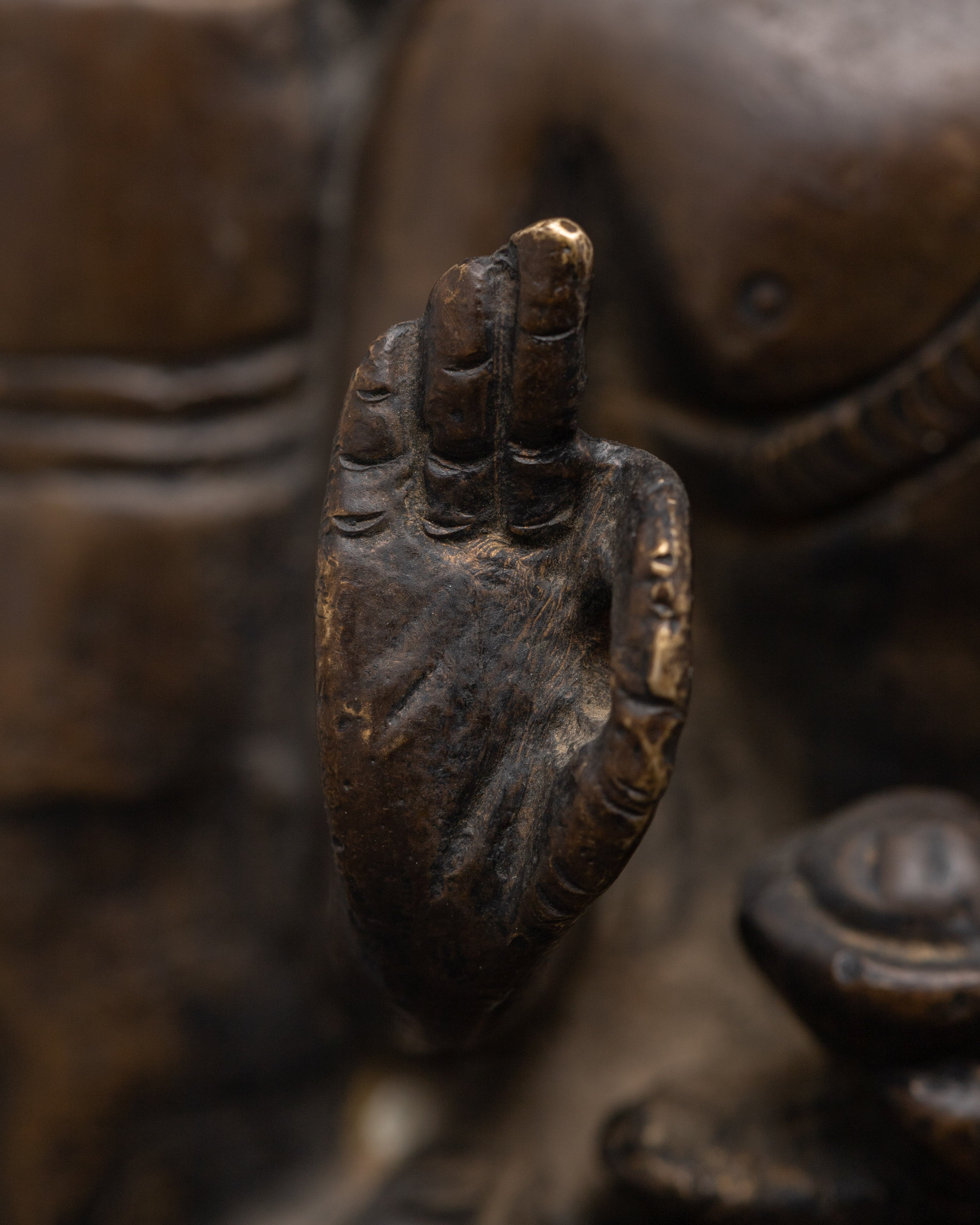 Brass Amogasiddhi Statue | Spiritual Altar Art