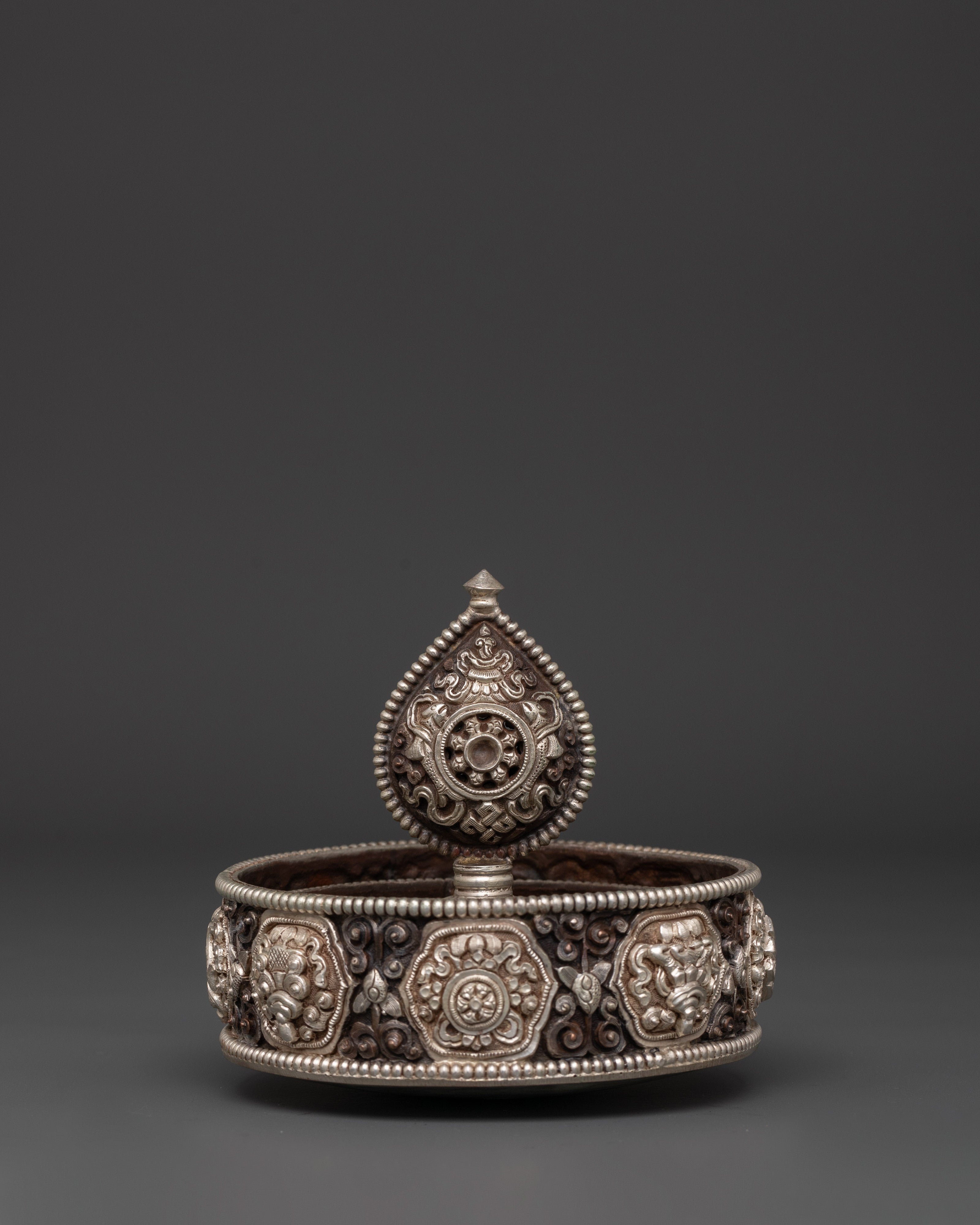 Mandala Set for Spiritual Practice | Oxidized Copper & Silver Plated