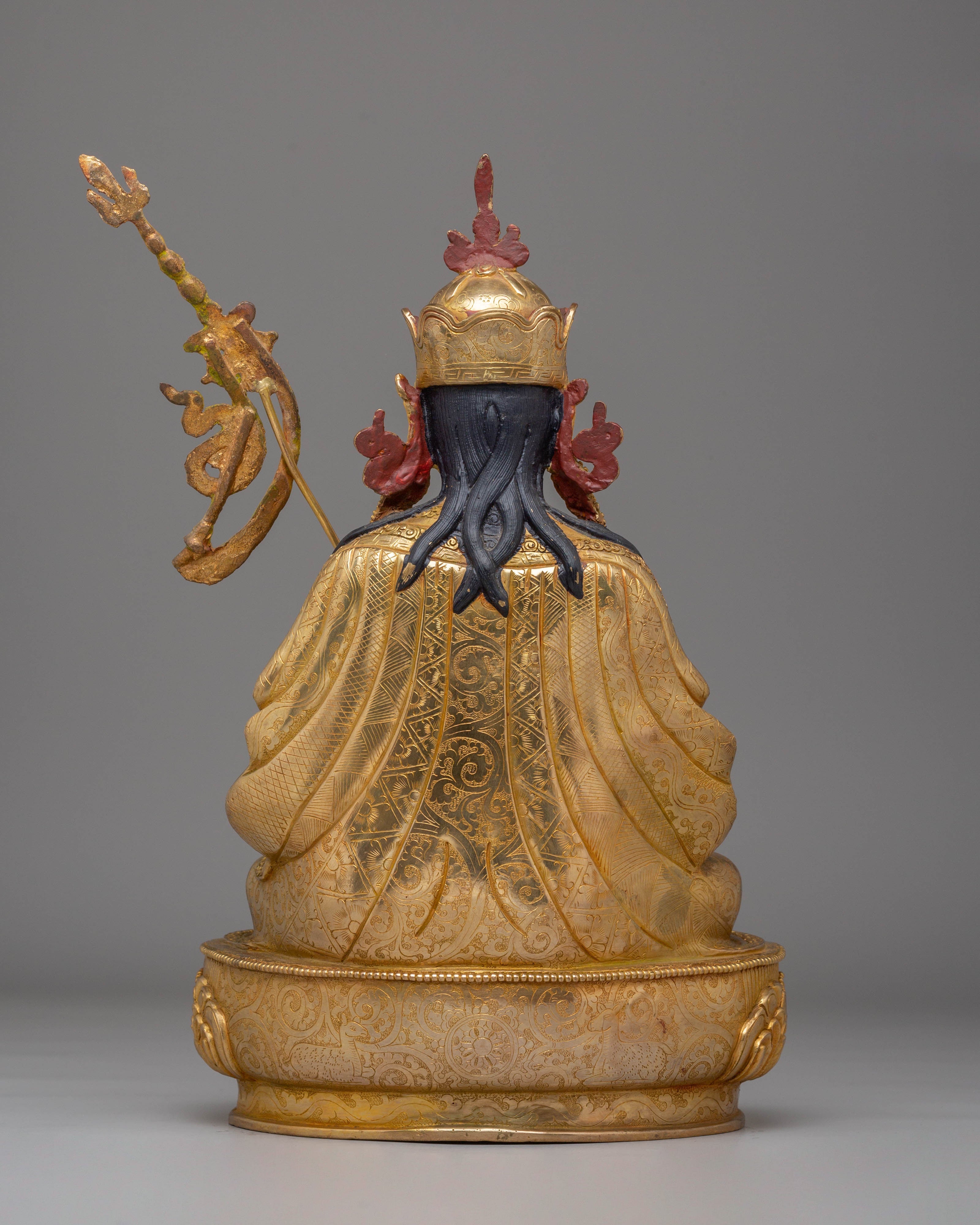 Handcrafted Guru Tsokye Dorje Statue with Copper Body and 24K Gold Gilding