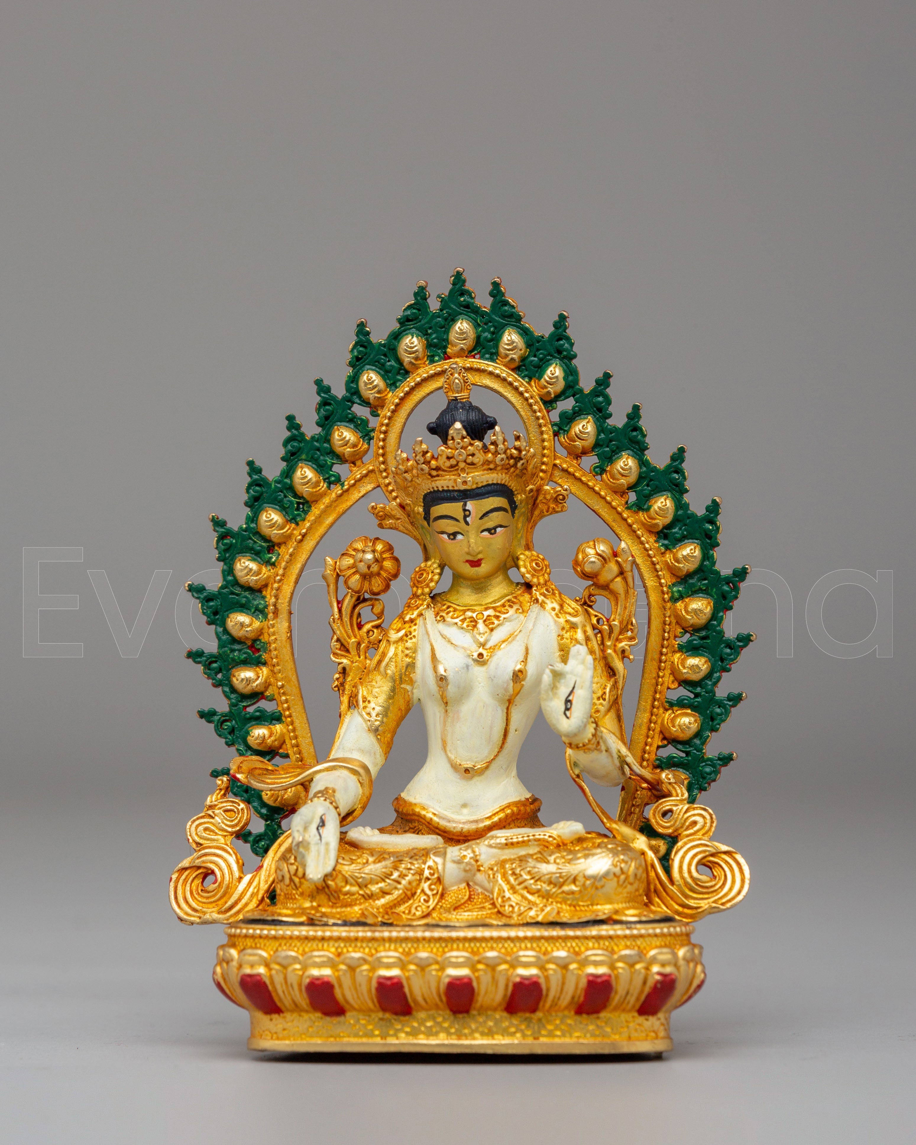 Traditional White Tara Deity Statue