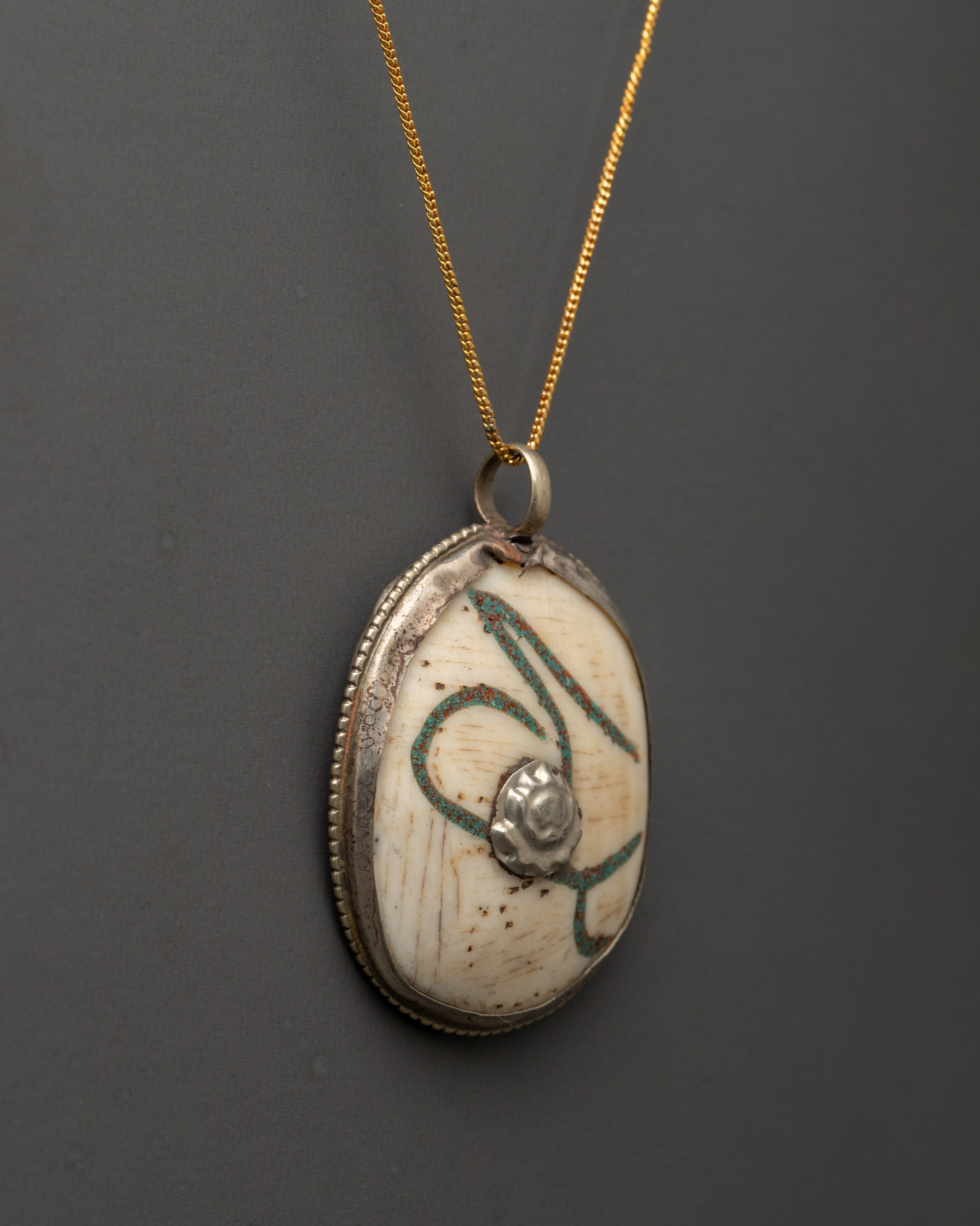 Spiritual Conch Shell Locket | Handcrafted with Sacred Symbols