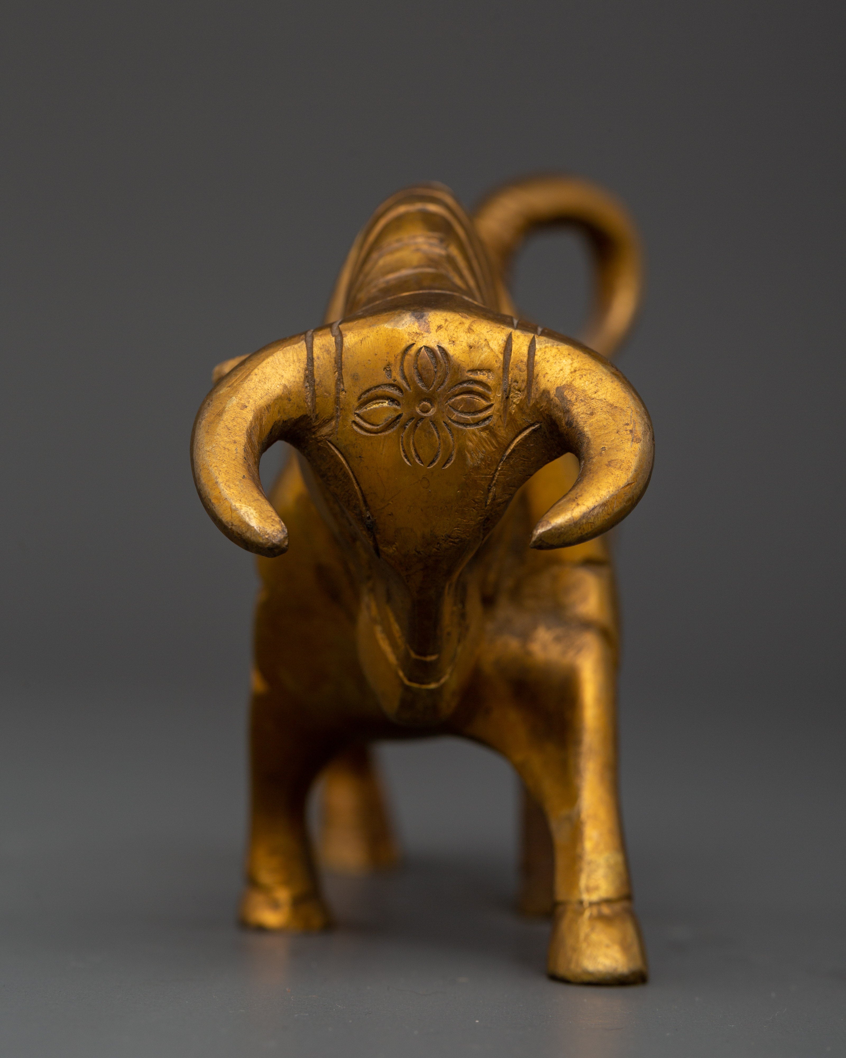 Handcrafted Brass Ox Statue Set | Pair of Decorative Sacred Oxen Sculptures