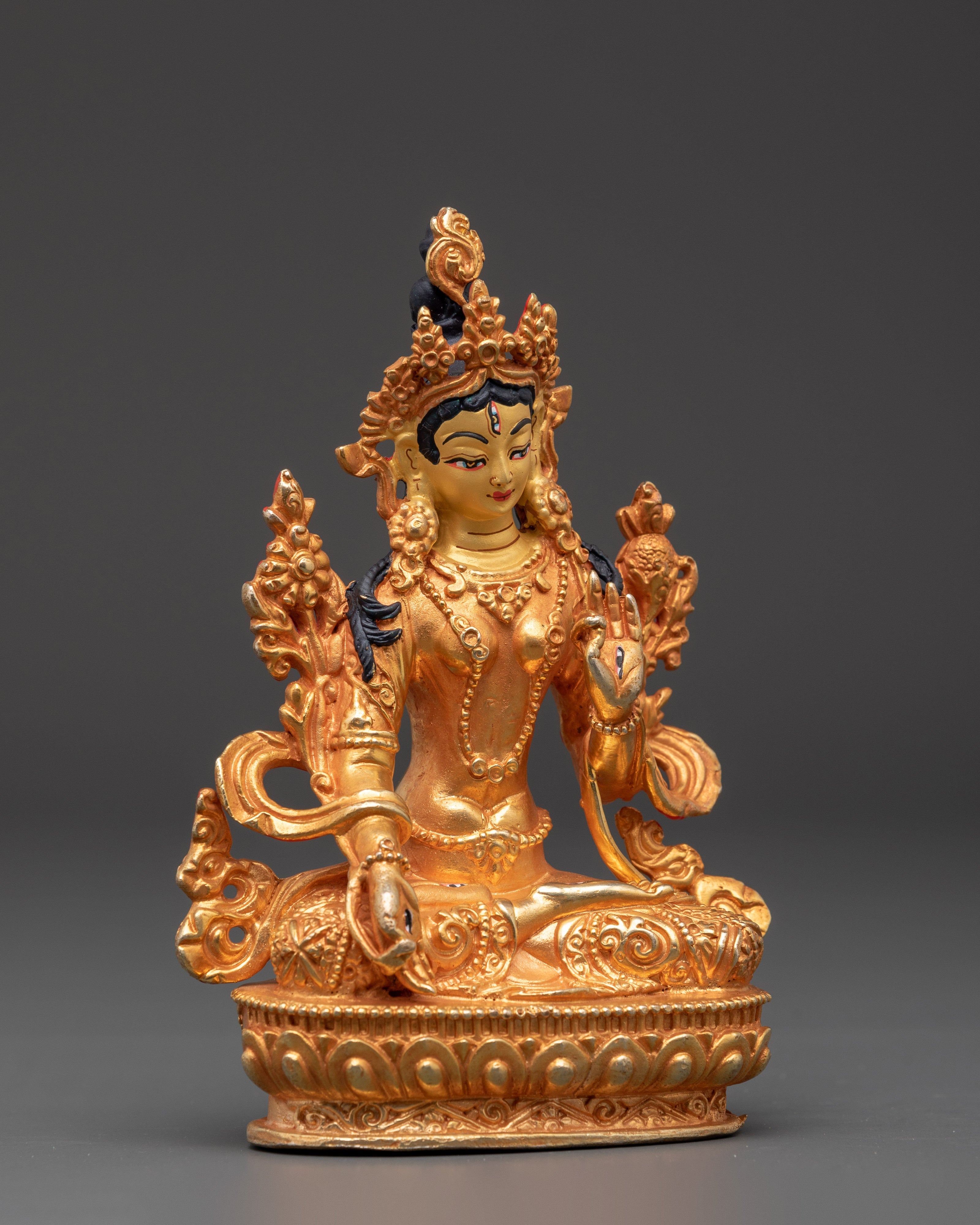 Seven Eyed White Tara Statue | Tibetan Buddhist Healing & Protection Art