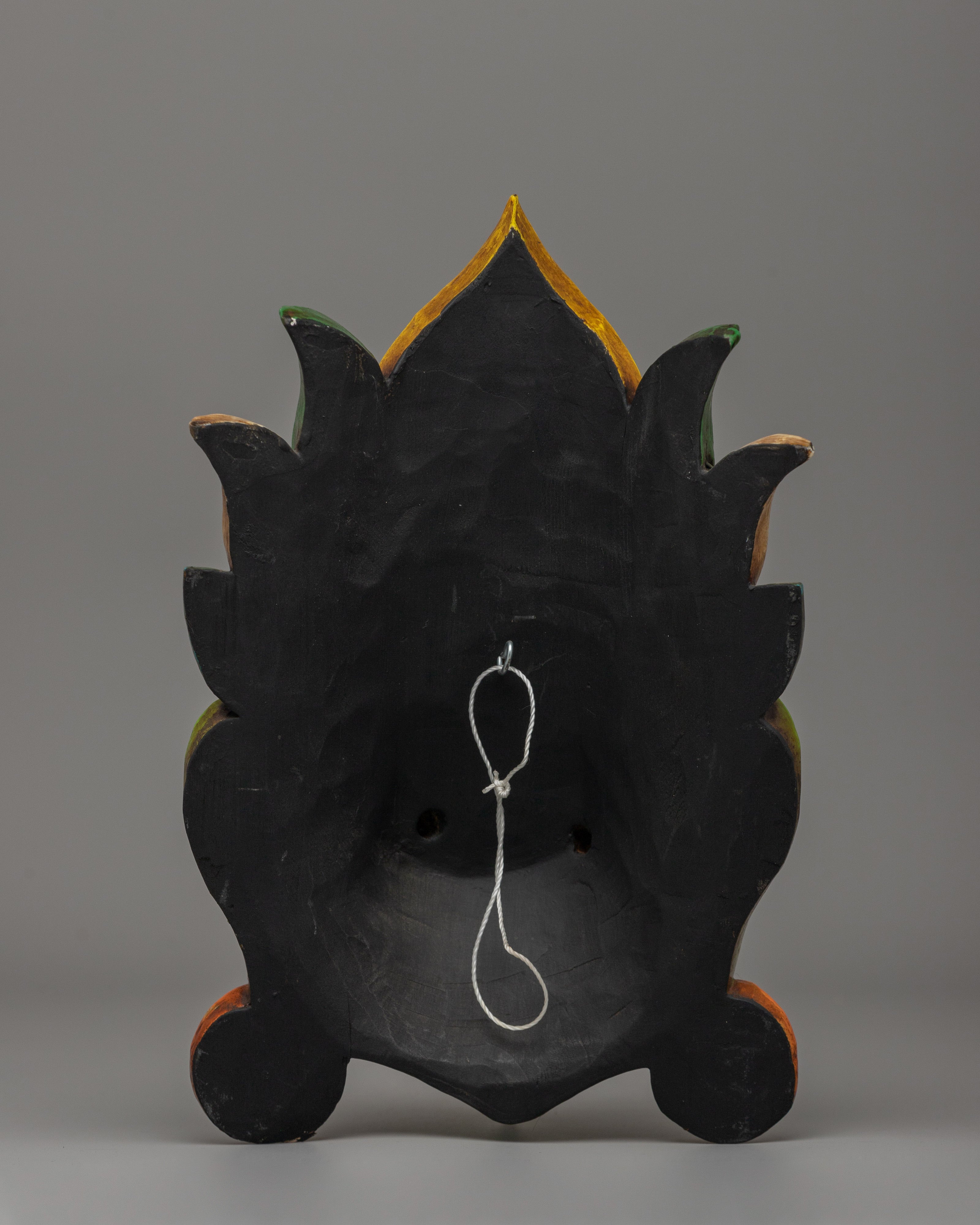 Green Garuda Mask | Handcrafted Wooden Spiritual Mask