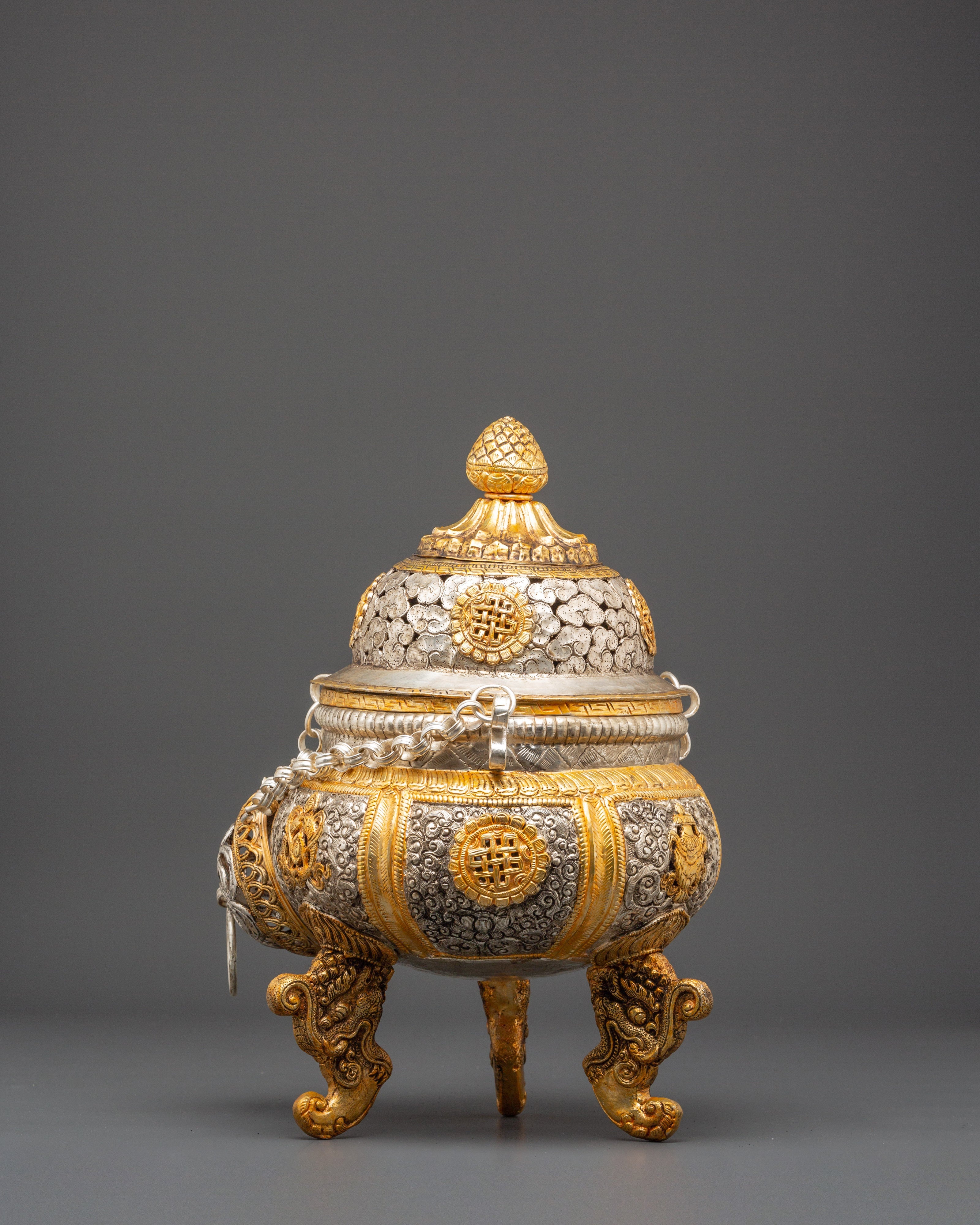 Sacred Golden Incense Burner for Religious Ceremonies | Offerings and Worship