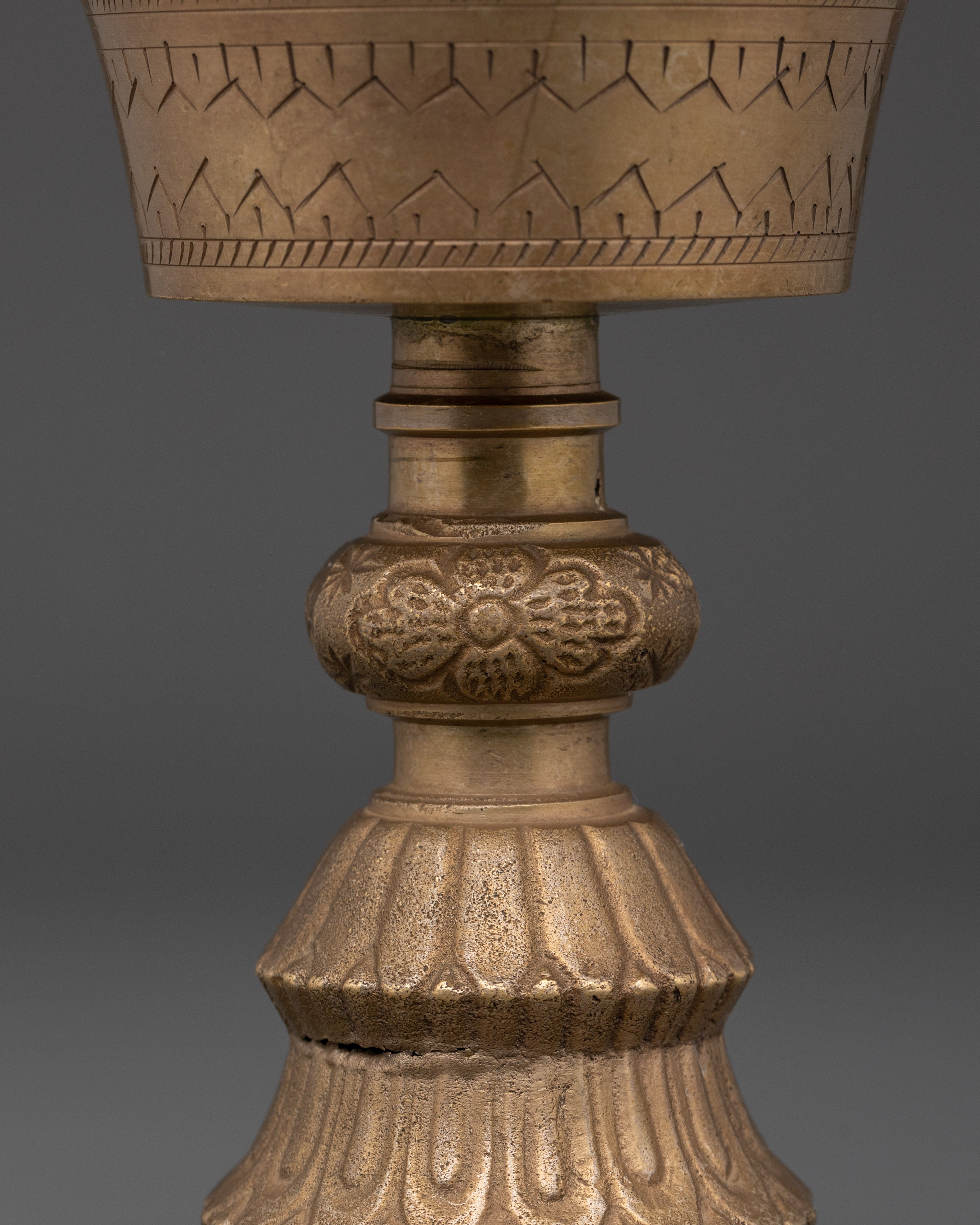 Spiritual Brass Butter Lamp | Tibetan Ritual Light Offering