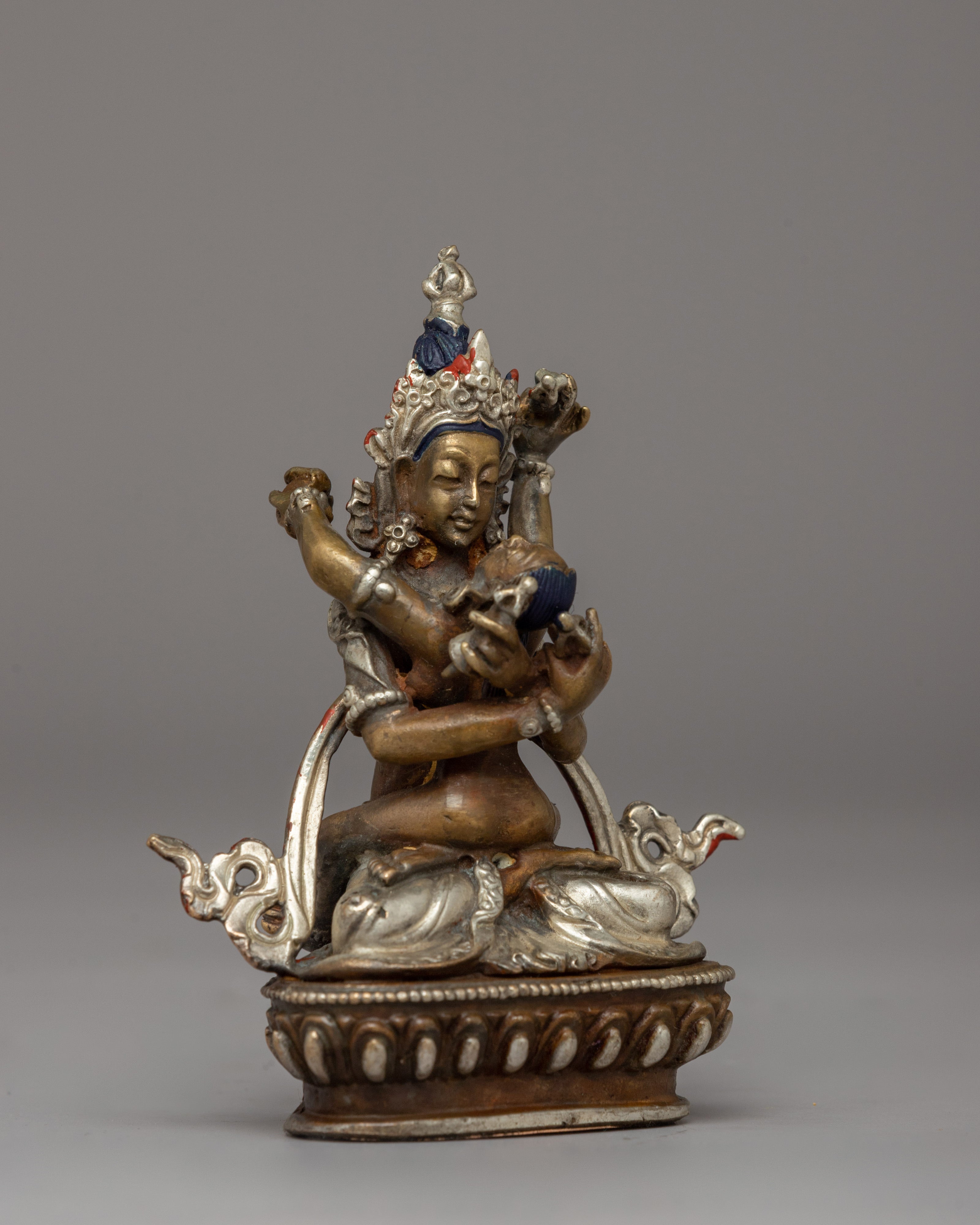 Buddha Vajradhara with Consort Statue A Sacred Tibetan Yab-Yum Statue