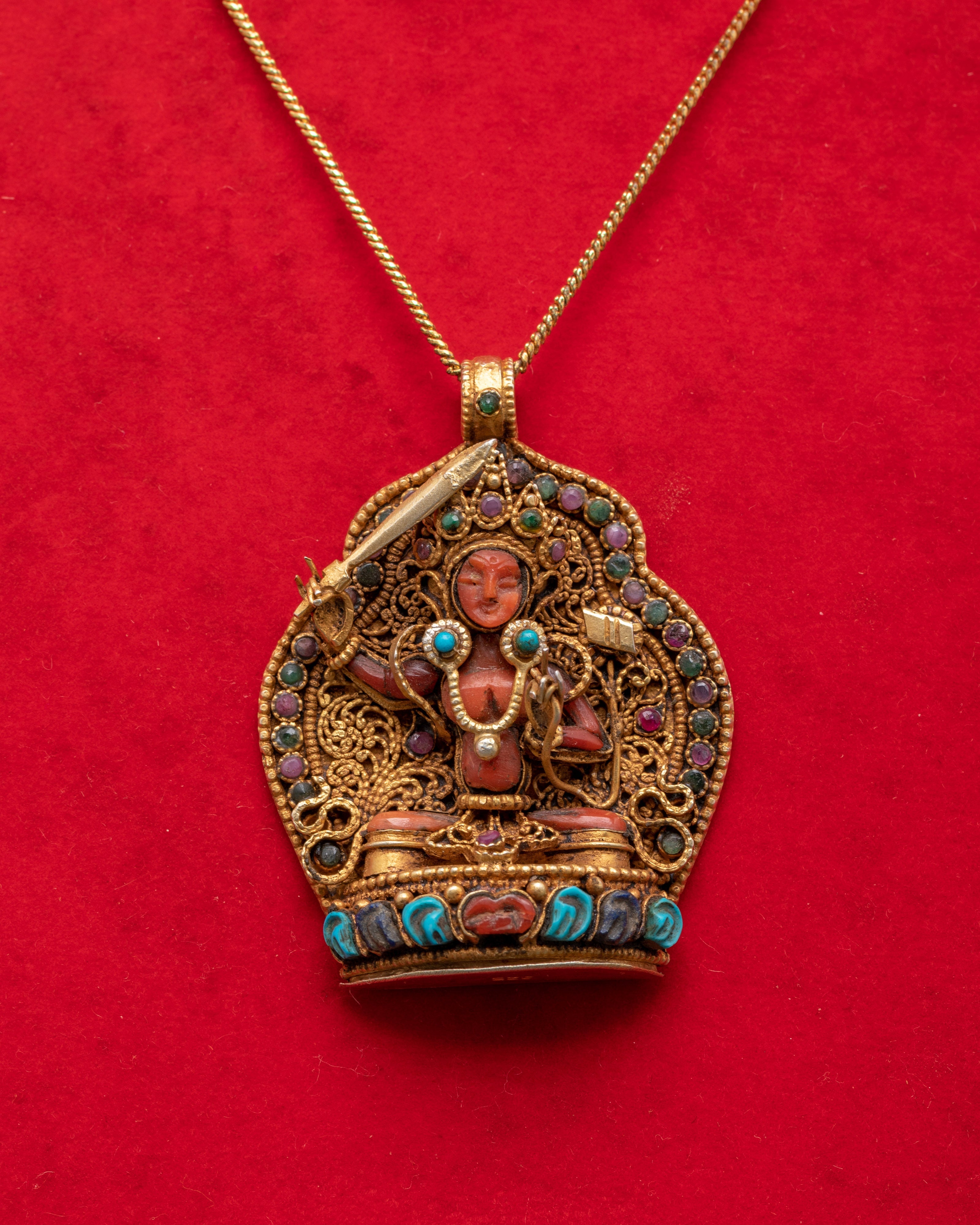 Spiritual Manjushri Wisdom Bodhisattva Pendant | Tibetan Buddhist Knowledge Jewelry