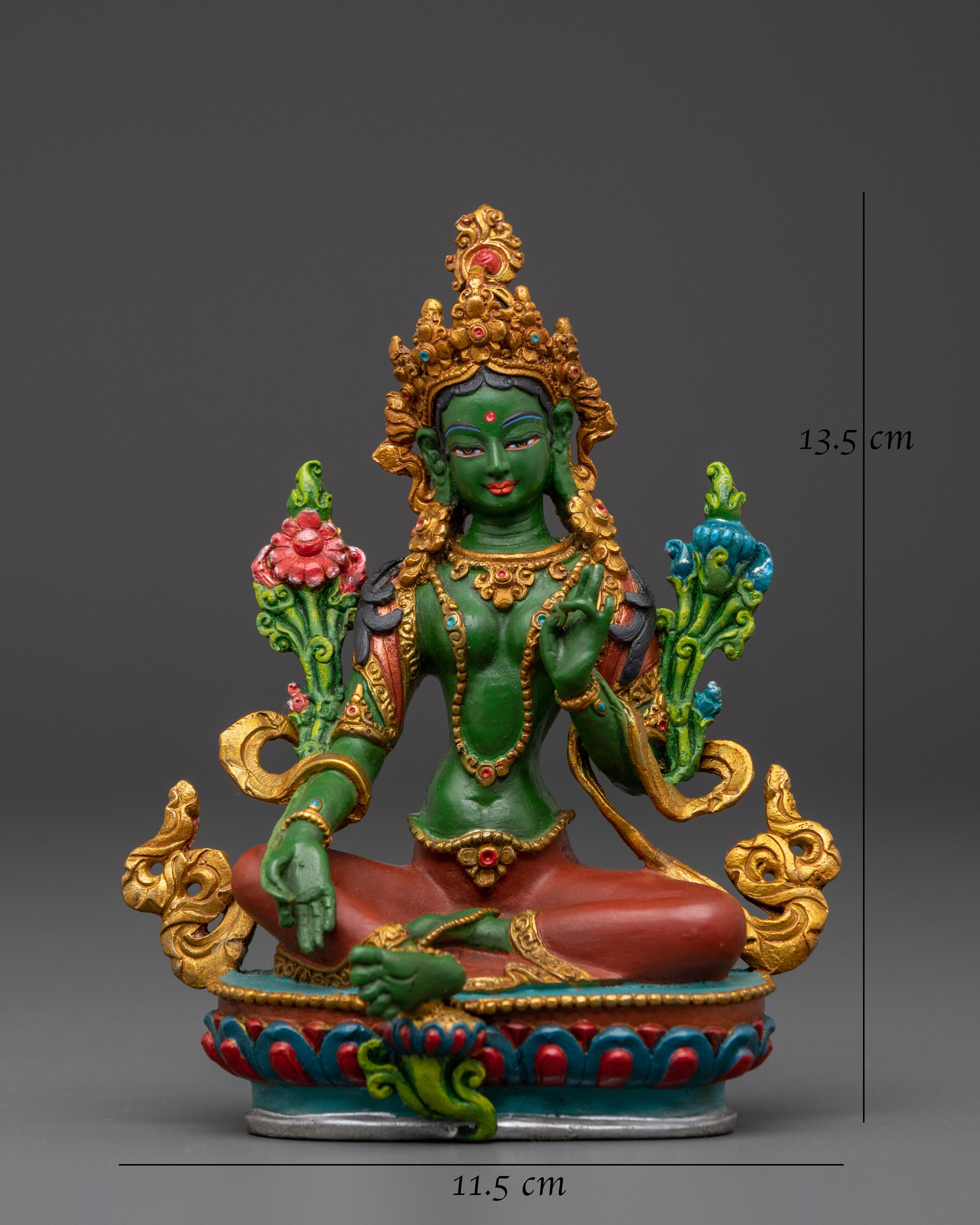 Traditional Green Tara Statue | Goddess of Compassion