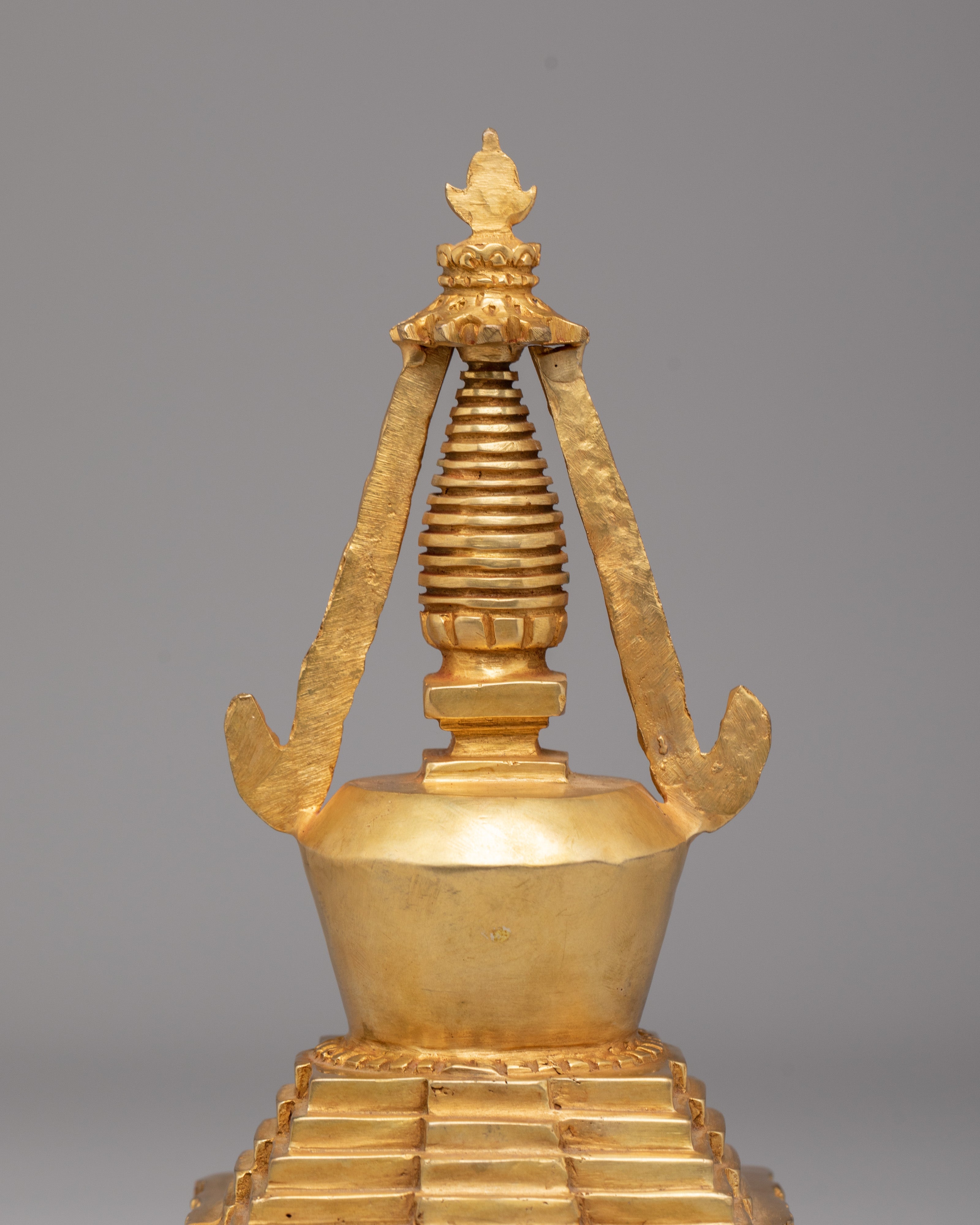Handcrafted Stupa of Wisdom and Compassion | Tibetan Spiritual Shrine