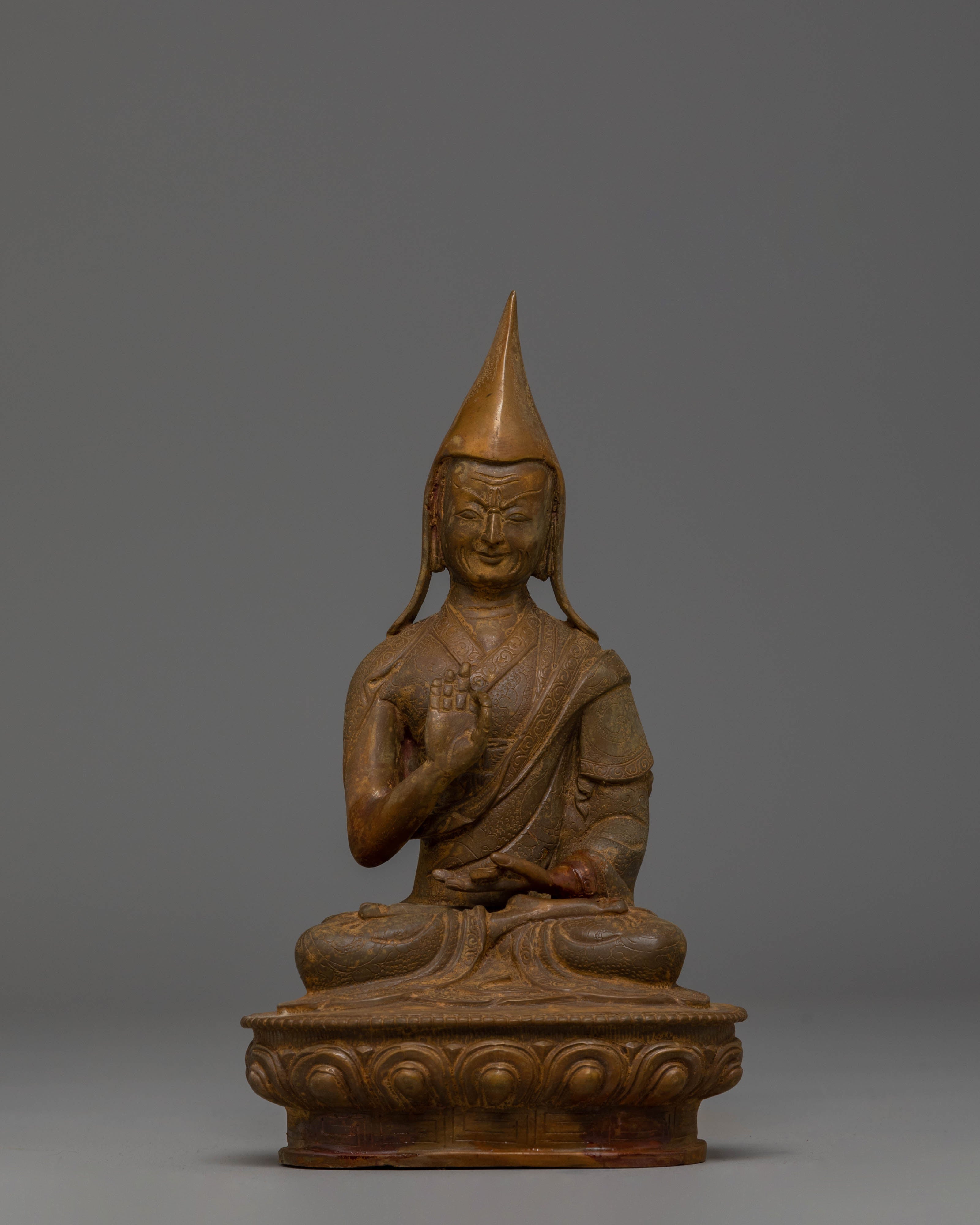 Sacred Tsongkhapa Je Statue Set | Tibetan Buddhist Figurines