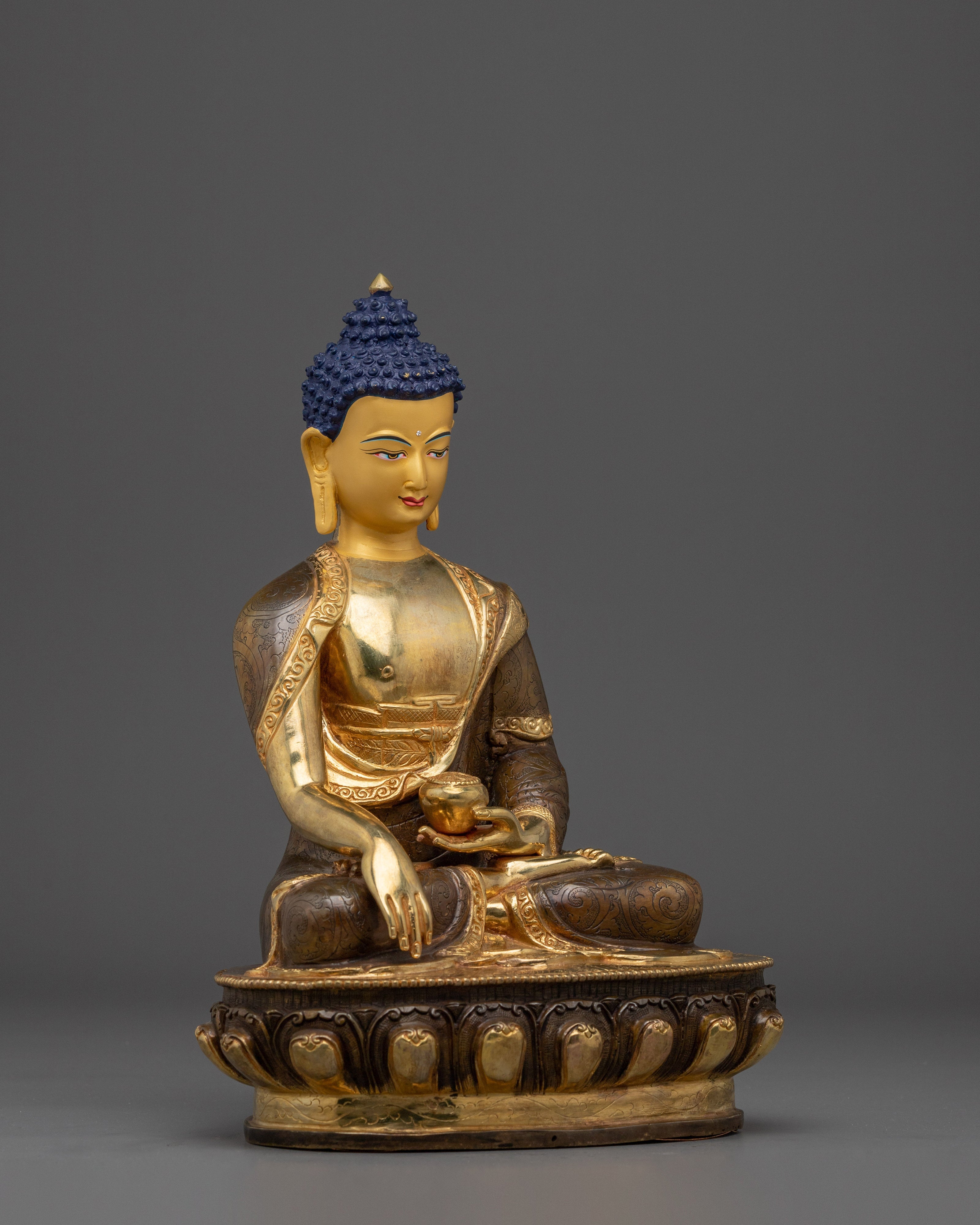 Fire Gold Plated Shakyamuni Buddha | Meditation, Peace & Spiritual Blessings