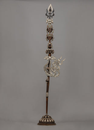 Sacred Khatvanga Staff for Buddhist Rituals