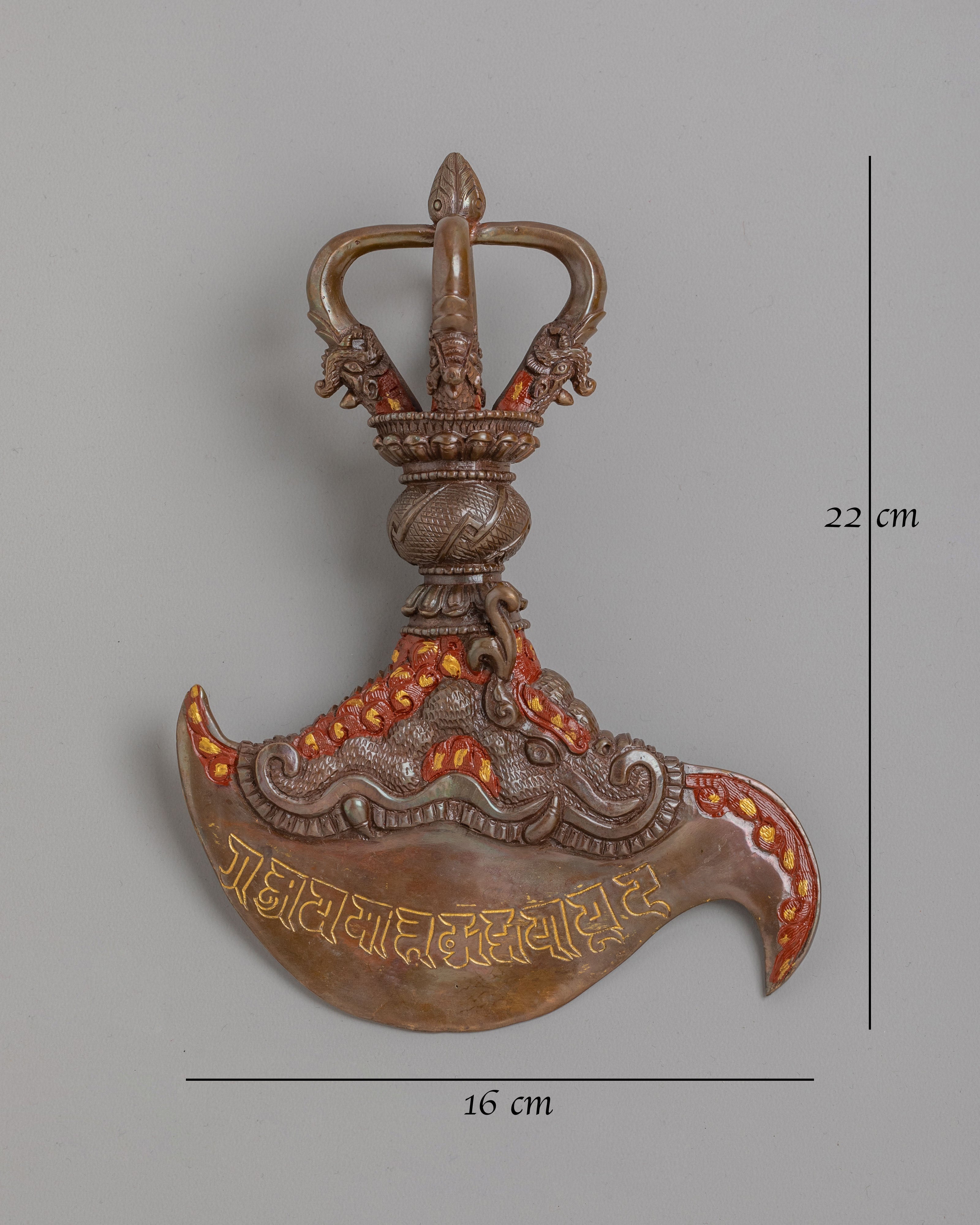 Himalayan Sacred Kartika Ceremonial Tool | Handcrafted Copper Buddhist Artwork