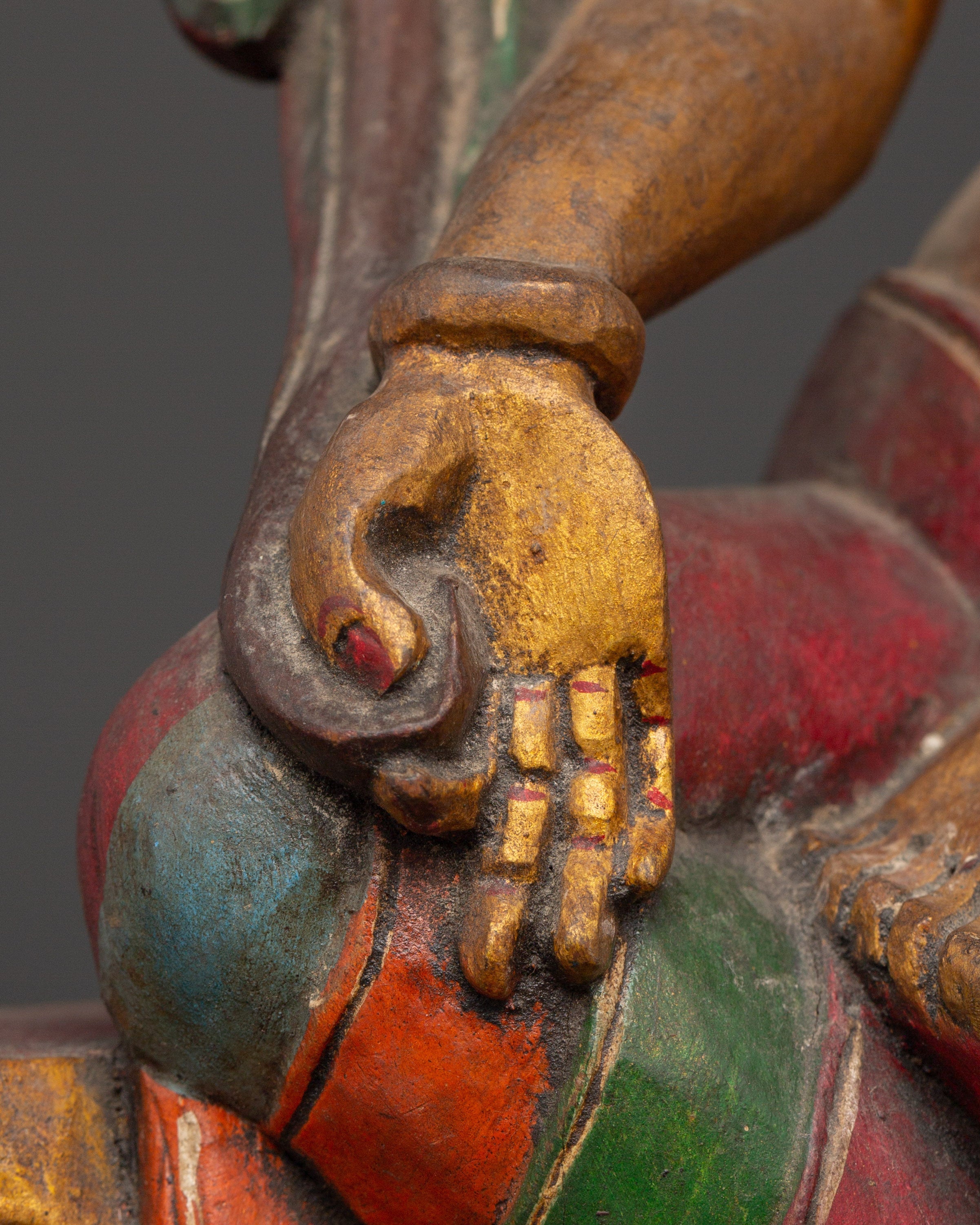 Handcrafted Tibetan Green Tara Statue | Spiritual Buddhist Goddess Figurine