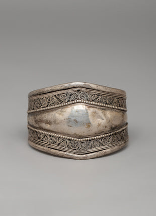 White Metal Filigree Tribal Bracelet