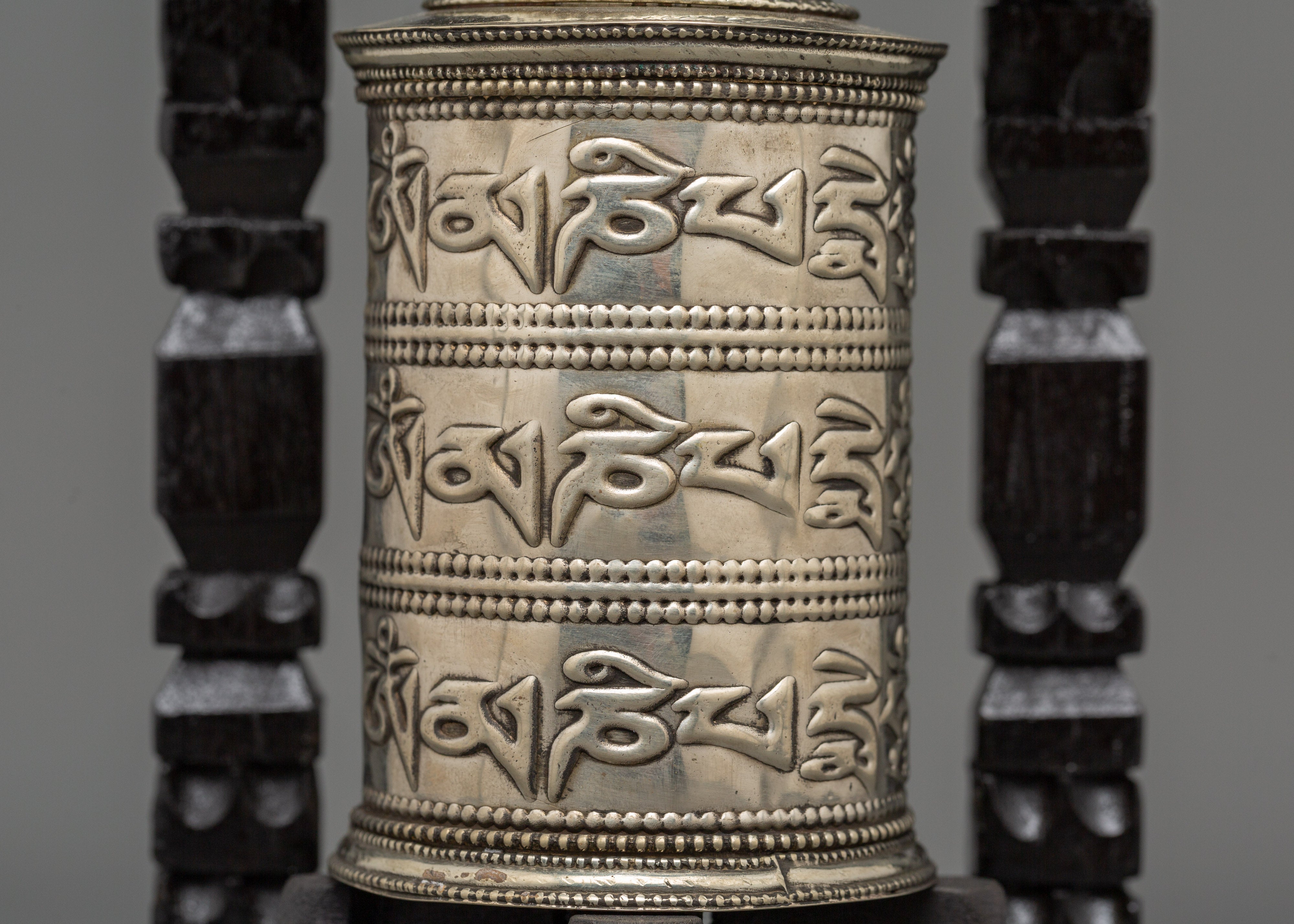 Brass & Copper Mantra Wheel | Tibetan Prayer Wheel for Spiritual Practice