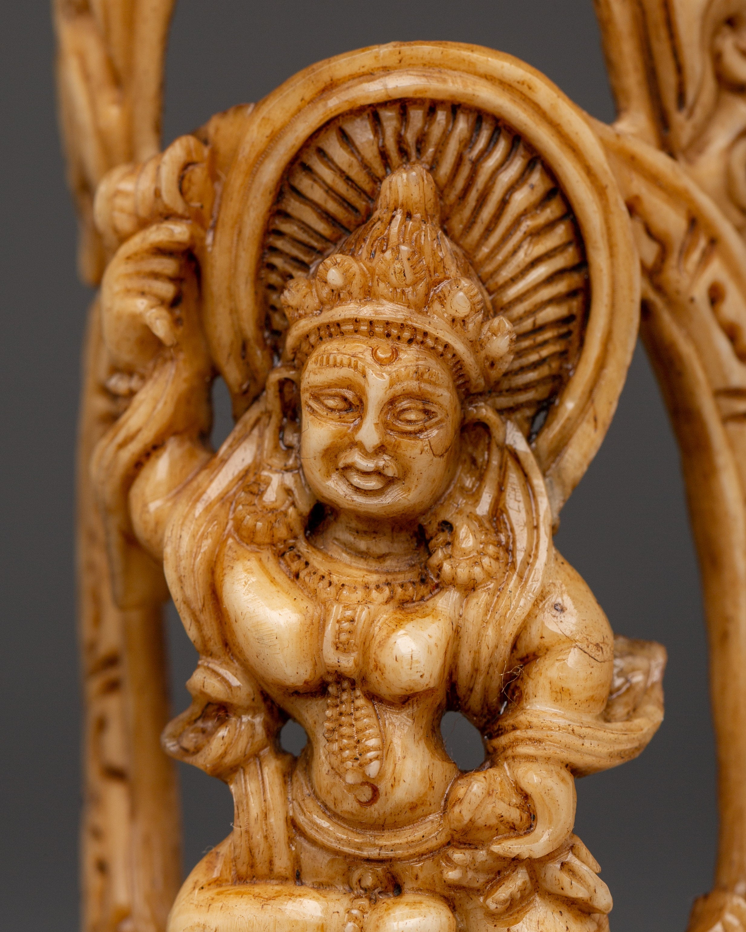 Yamantaka Tantric Figure | Hand-Carved Yak Bone