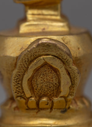 Compact Gold-Plated Buddhist Stupa | Meditation and Enlightenment