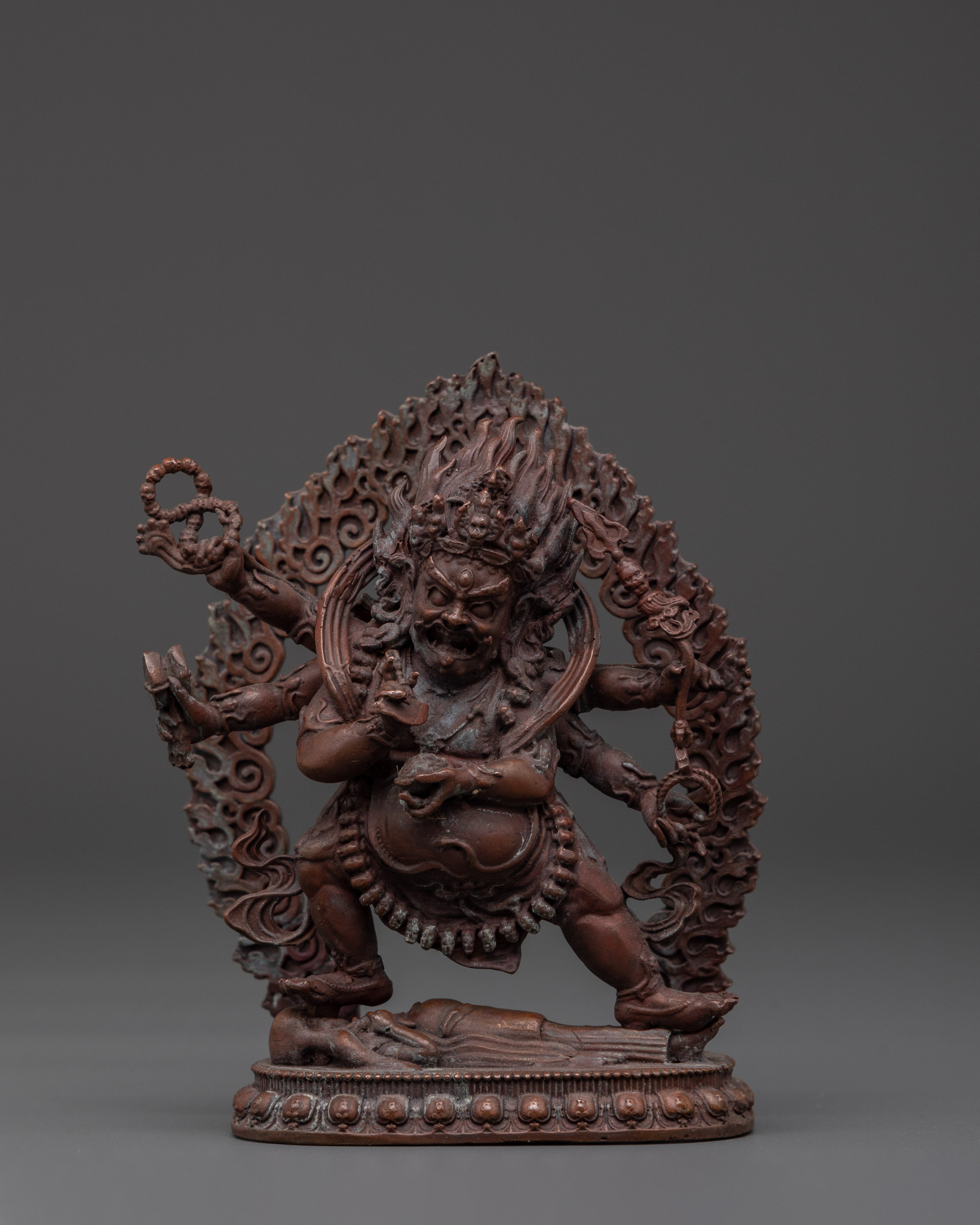 The Wrathful Six Armed Mahakala Statue 