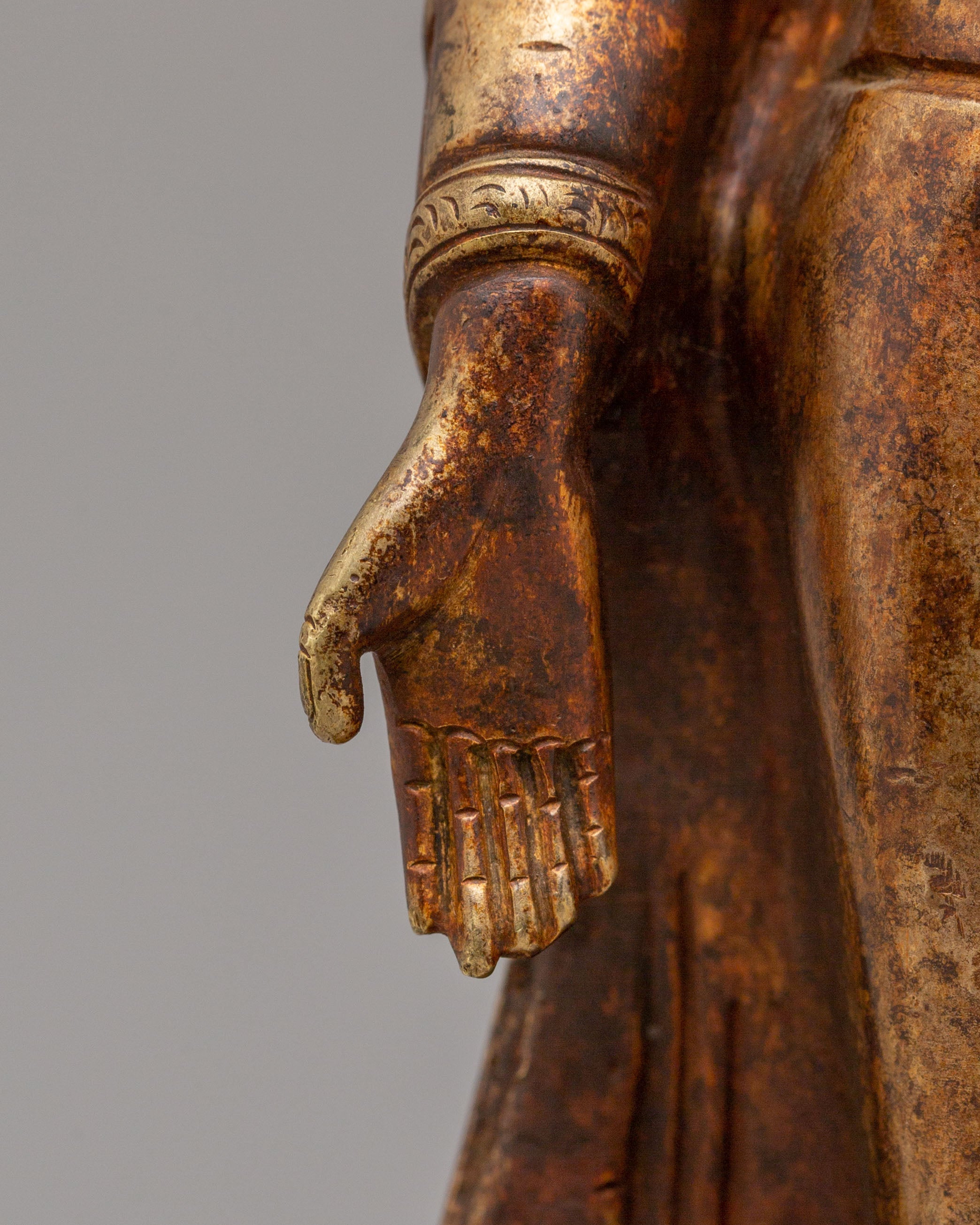 Tibetan Altar Dipankara Buddha Statue | Handcrafted Copper Art