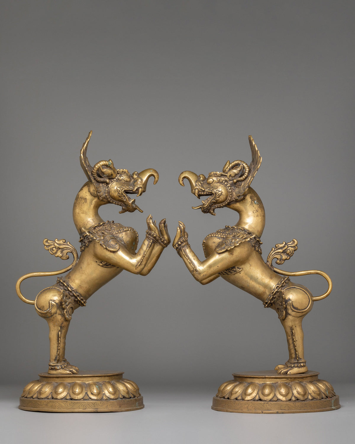 Handmade Lion Set | A Majestic Pair for Decorative and Spiritual Use