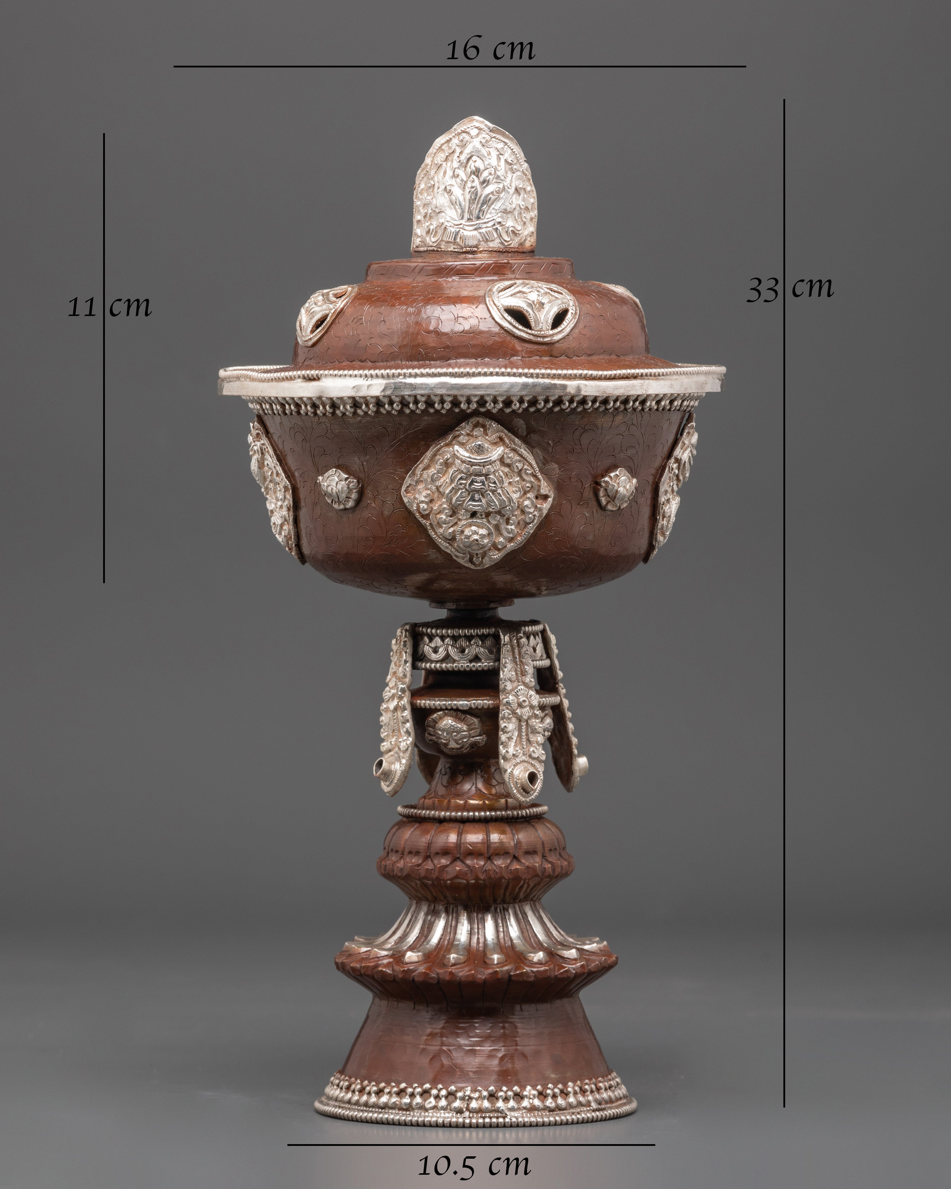 Handcrafted Oxidized Copper Butter Lamp 