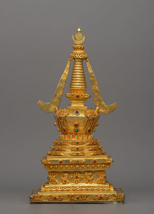 Machine-Made Namgyalma Stupa Statue | Traditional Buddhist Symbol for Meditation and Blessings