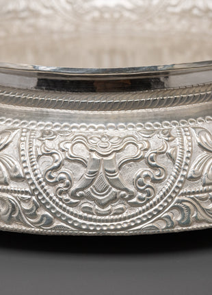 Traditional Silver Khadkula | Decorative Grain Bowl for Home, Altar & Ceremonial Use