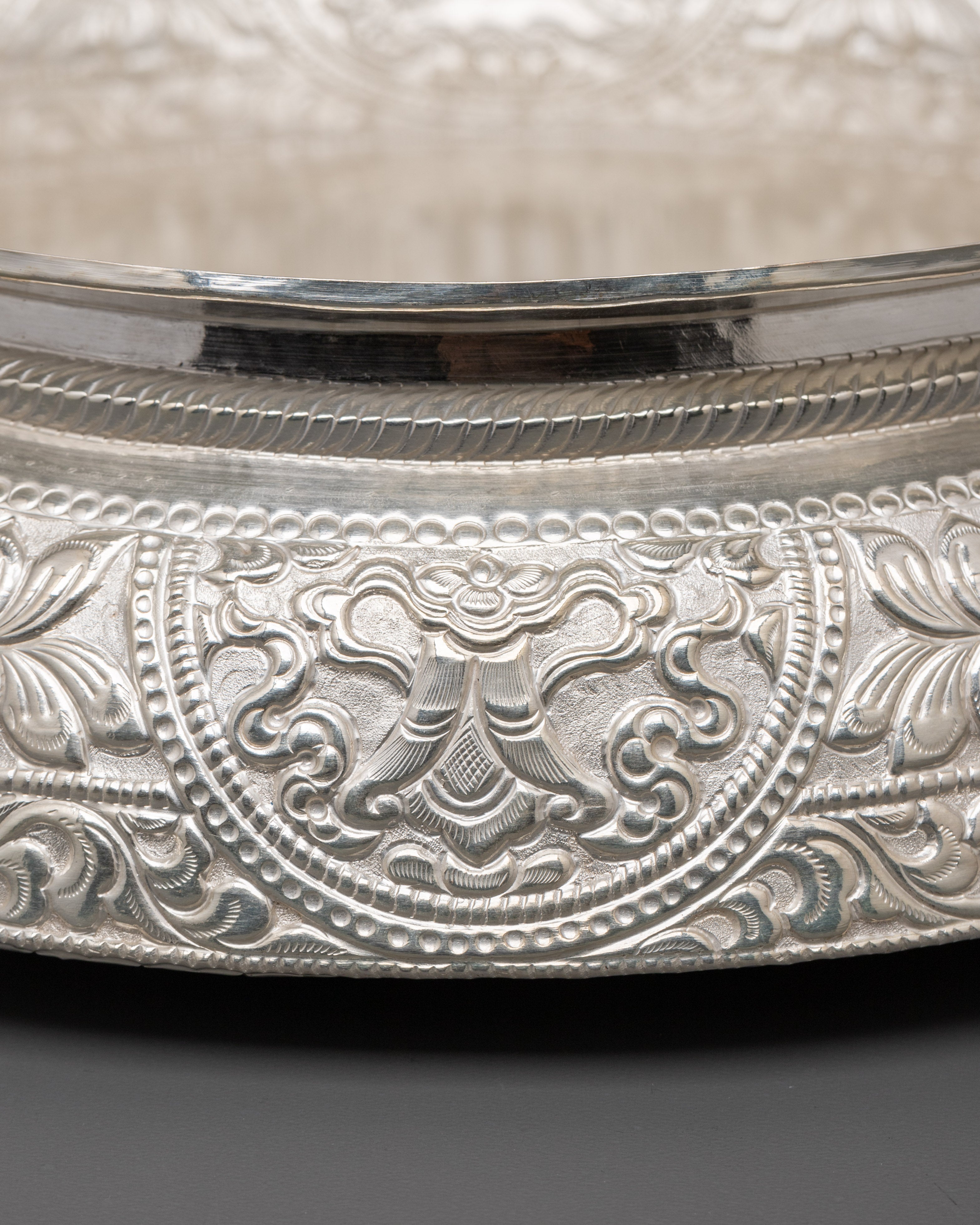 Traditional Silver Khadkula | Decorative Grain Bowl for Home, Altar & Ceremonial Use