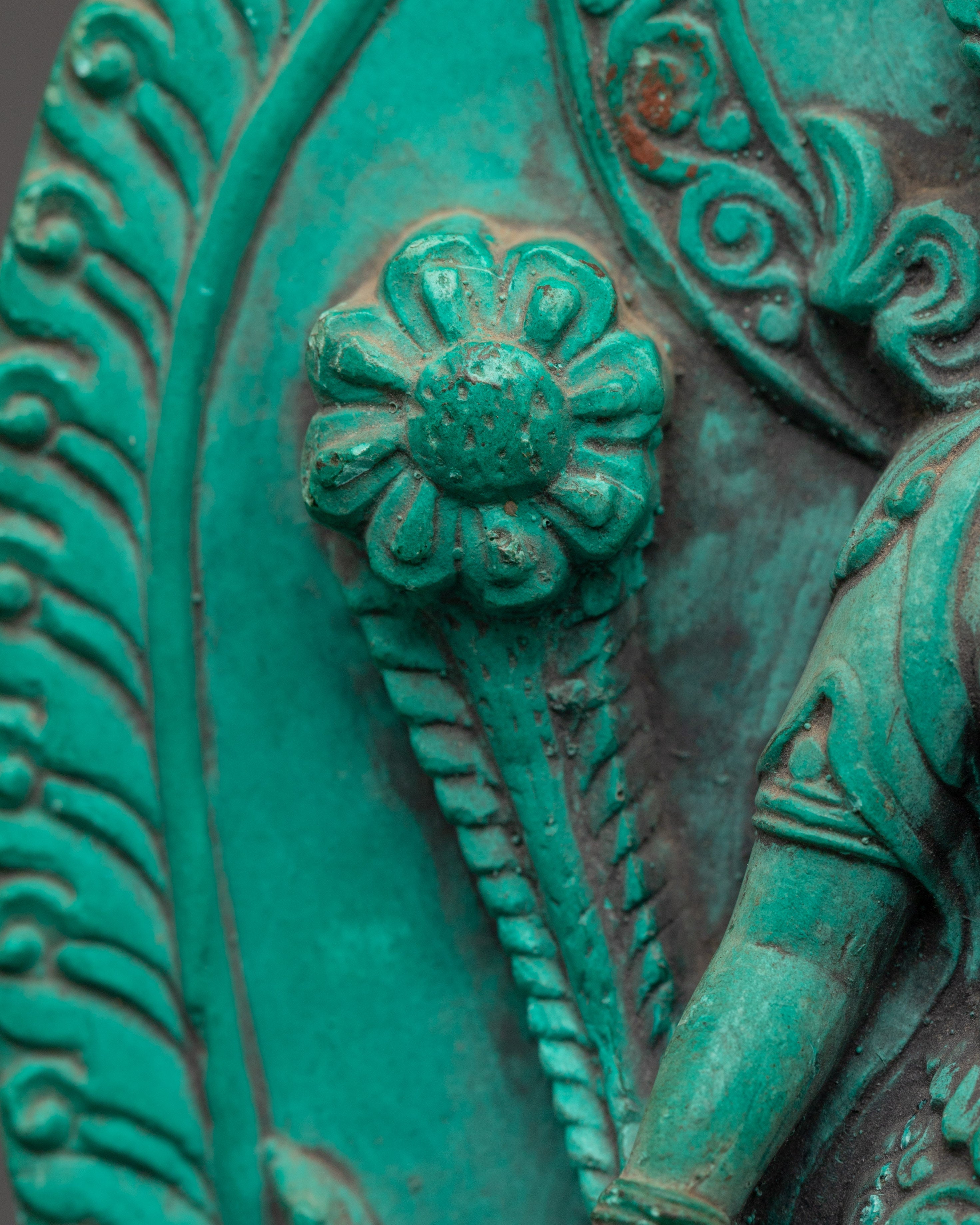 Sacred Green Tara Figure | Turquoise Tibetan Buddhist Statue