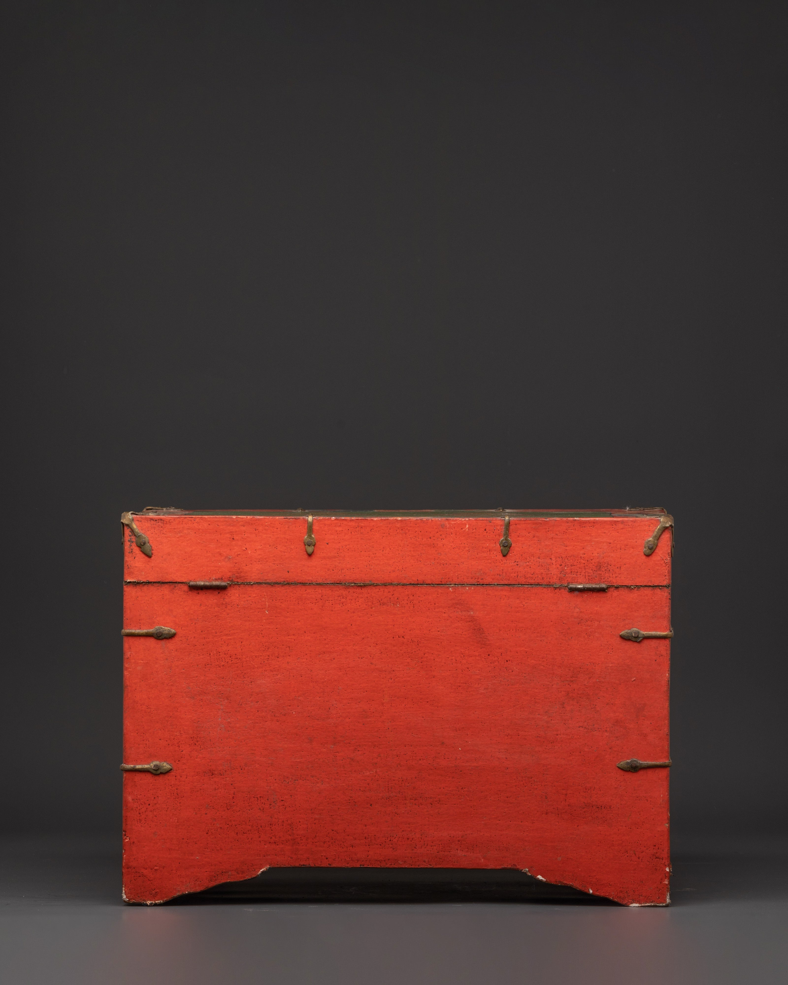 Tibetan Wooden Ritual Box | Hand-Painted Sacred Storage Chest