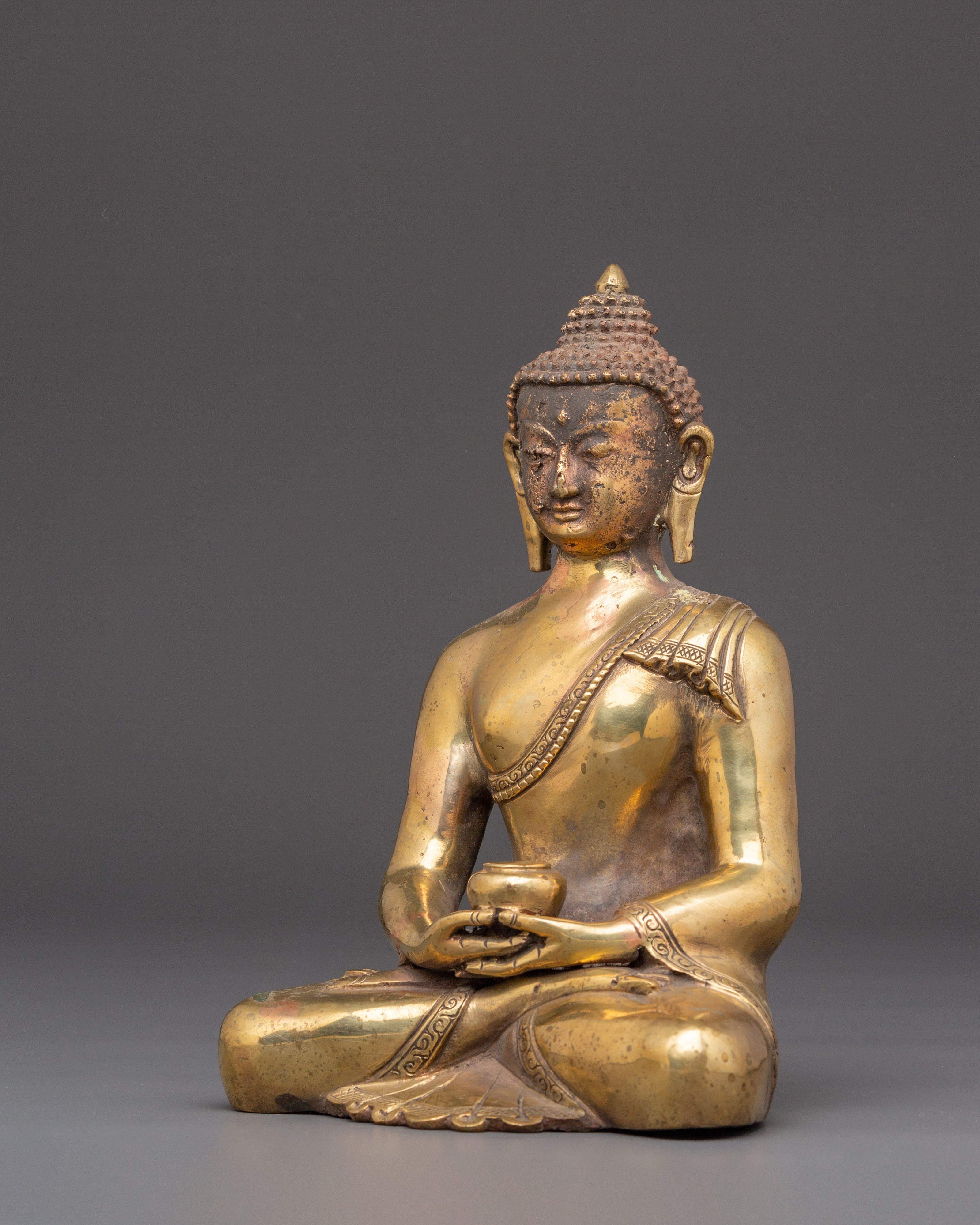 Gold Plated Amitabha Statue | Buddhist Deity Figurine