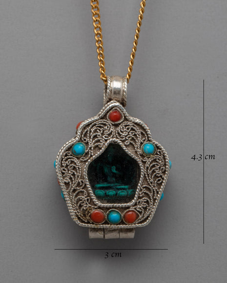 Authentic Tibetan Ghau Prayer Box | Handcrafted Copper Design for Sacred Offerings
