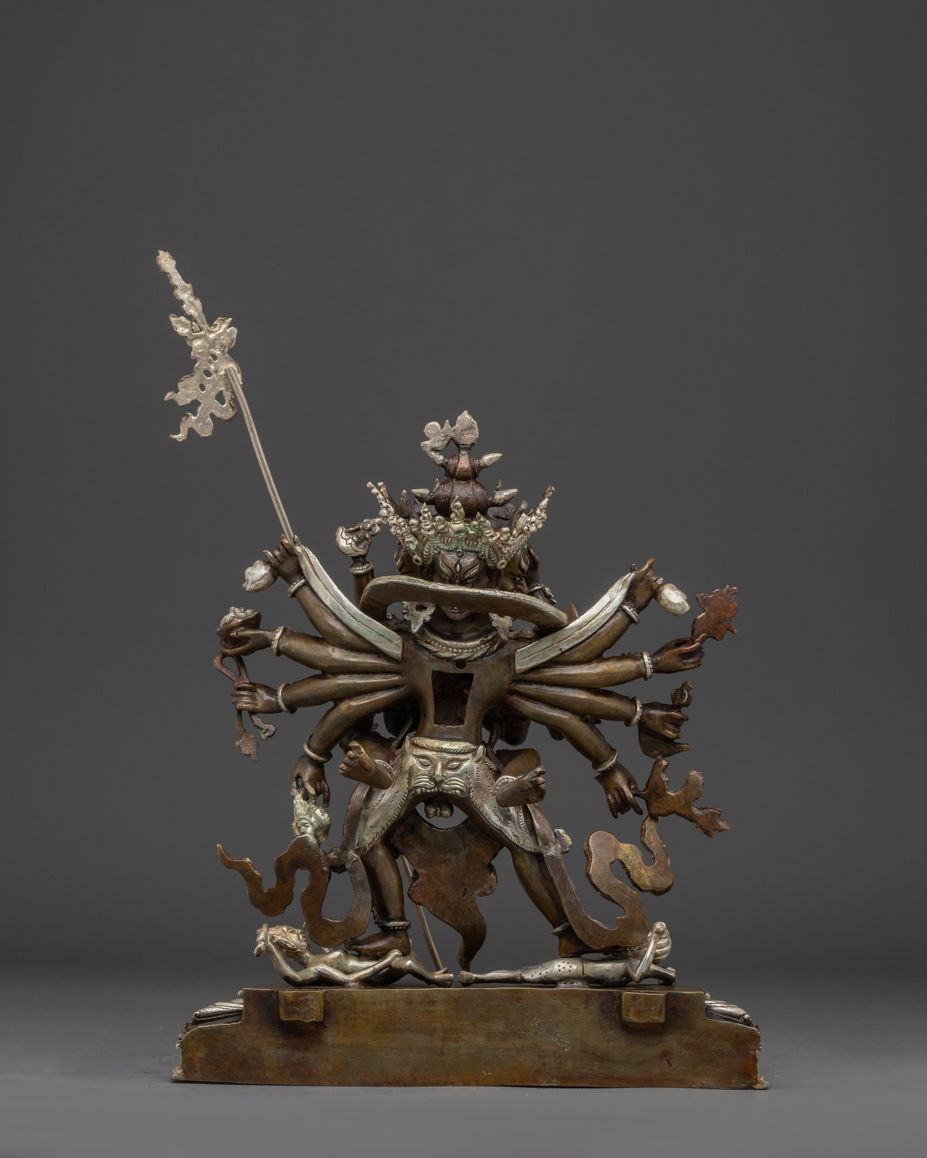 Silver-Plated Chakrasamvara Statue With Consort | Tibetan Art for Ritual Practice