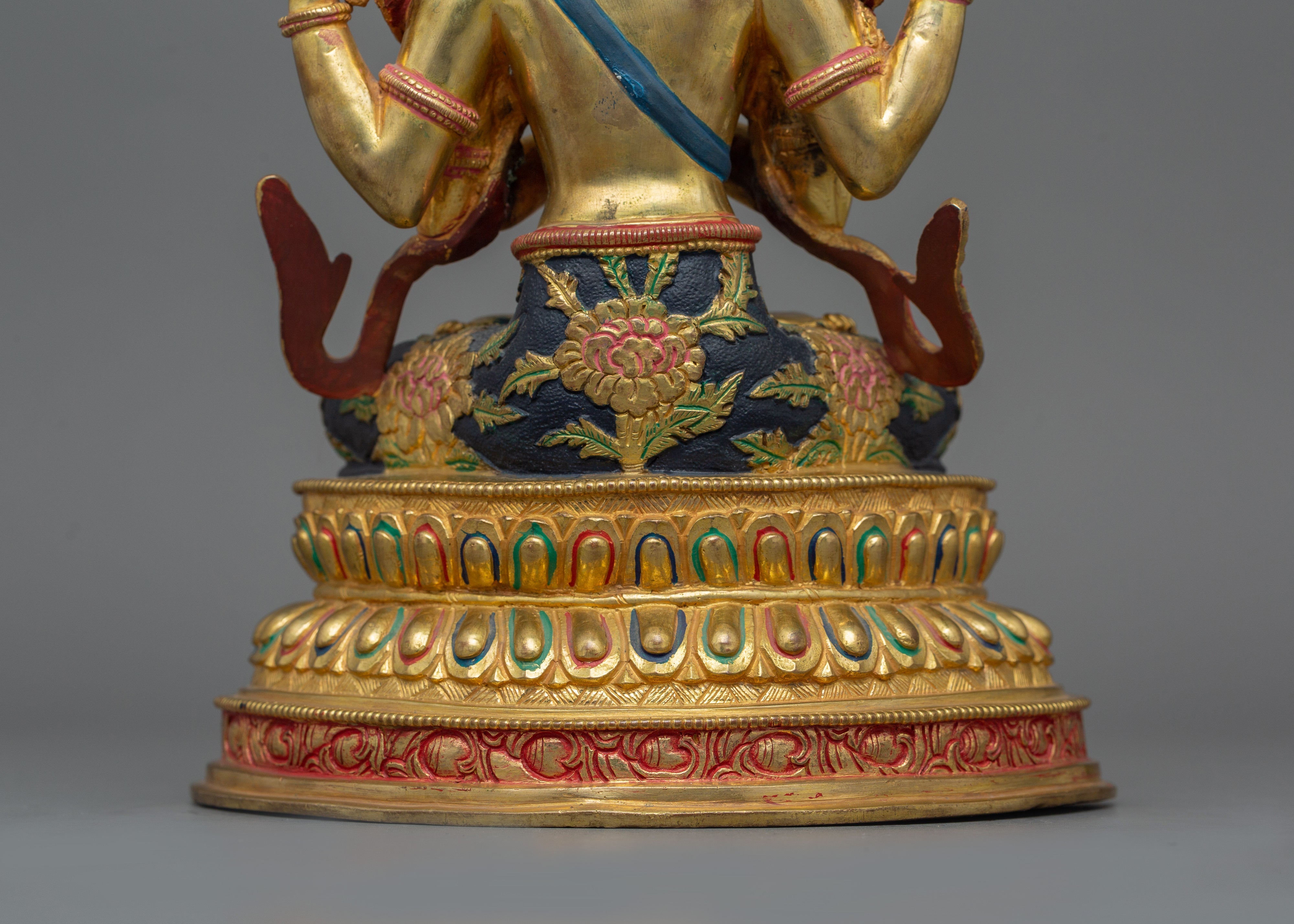 Four Armed Handcrafted Chenrezig Statue | Deity of Compassion