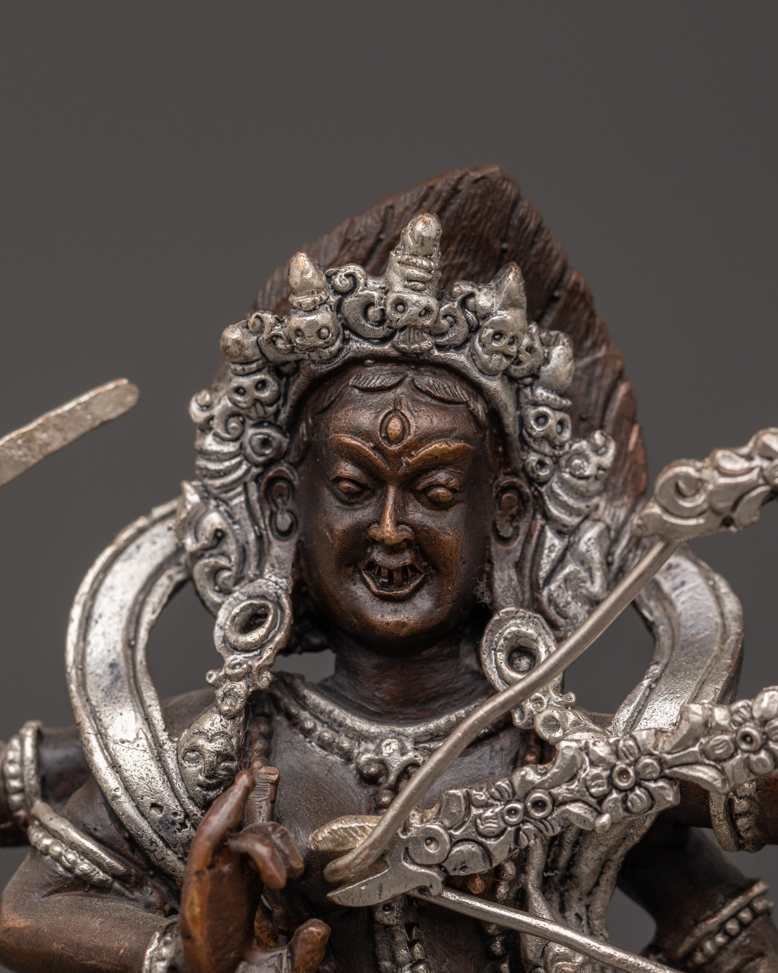 Silver Plated Statue of Kurukulla | Tibetan Goddess Statue of Love