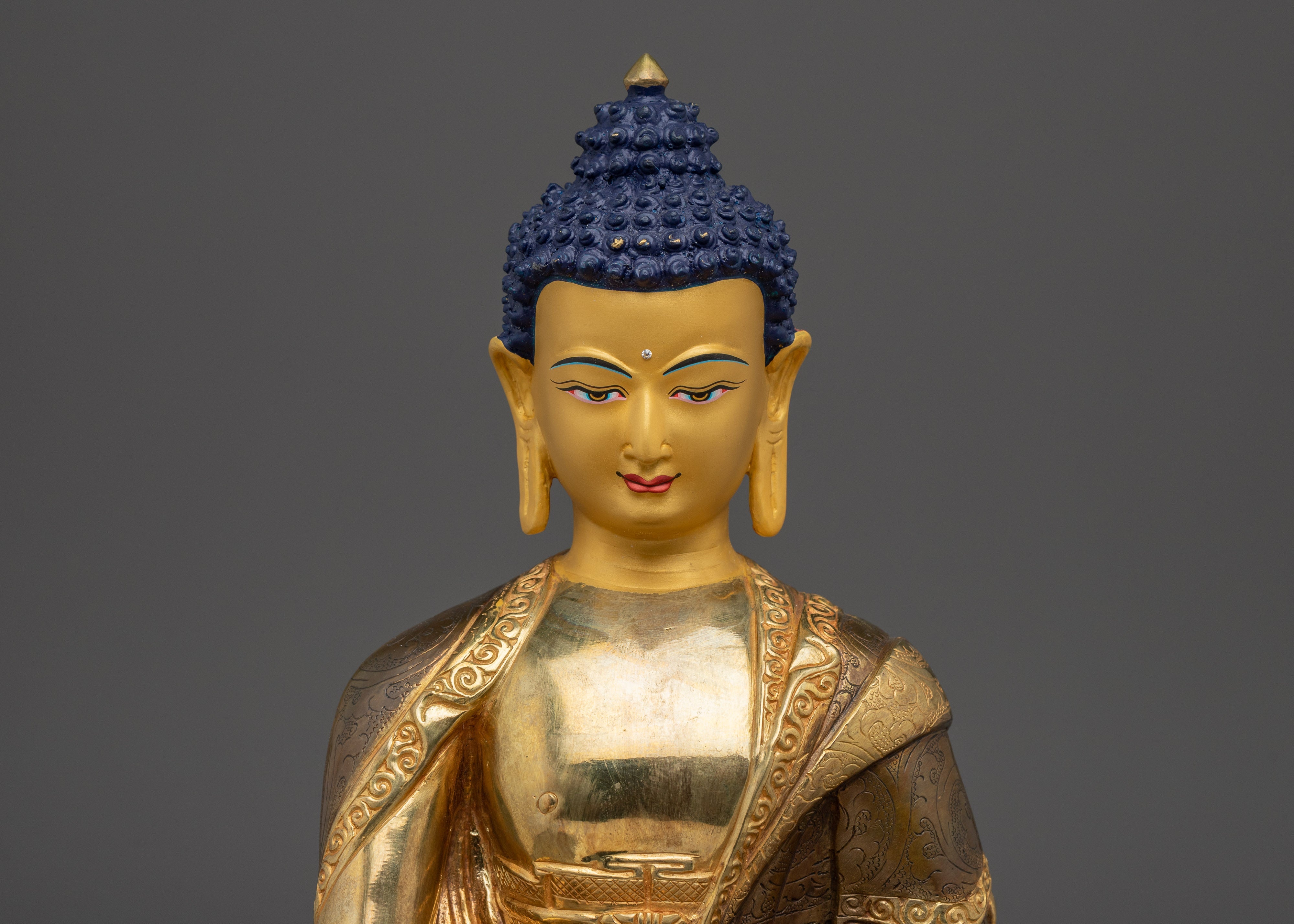 Fire Gold Plated Shakyamuni Buddha | Meditation, Peace & Spiritual Blessings