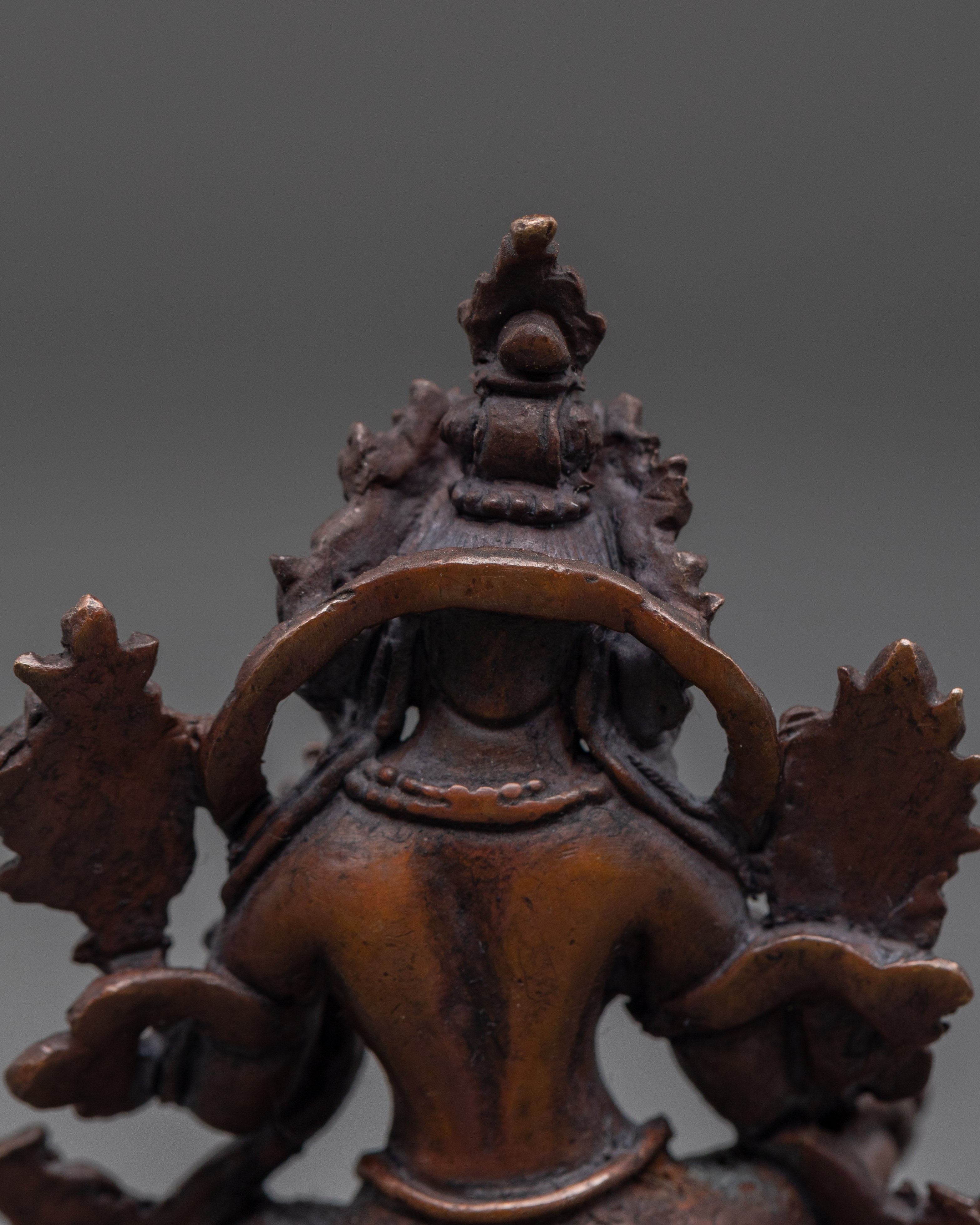 Traditional Green Tara Buddhist Statue | Oxidized Copper Meditation Sculpture