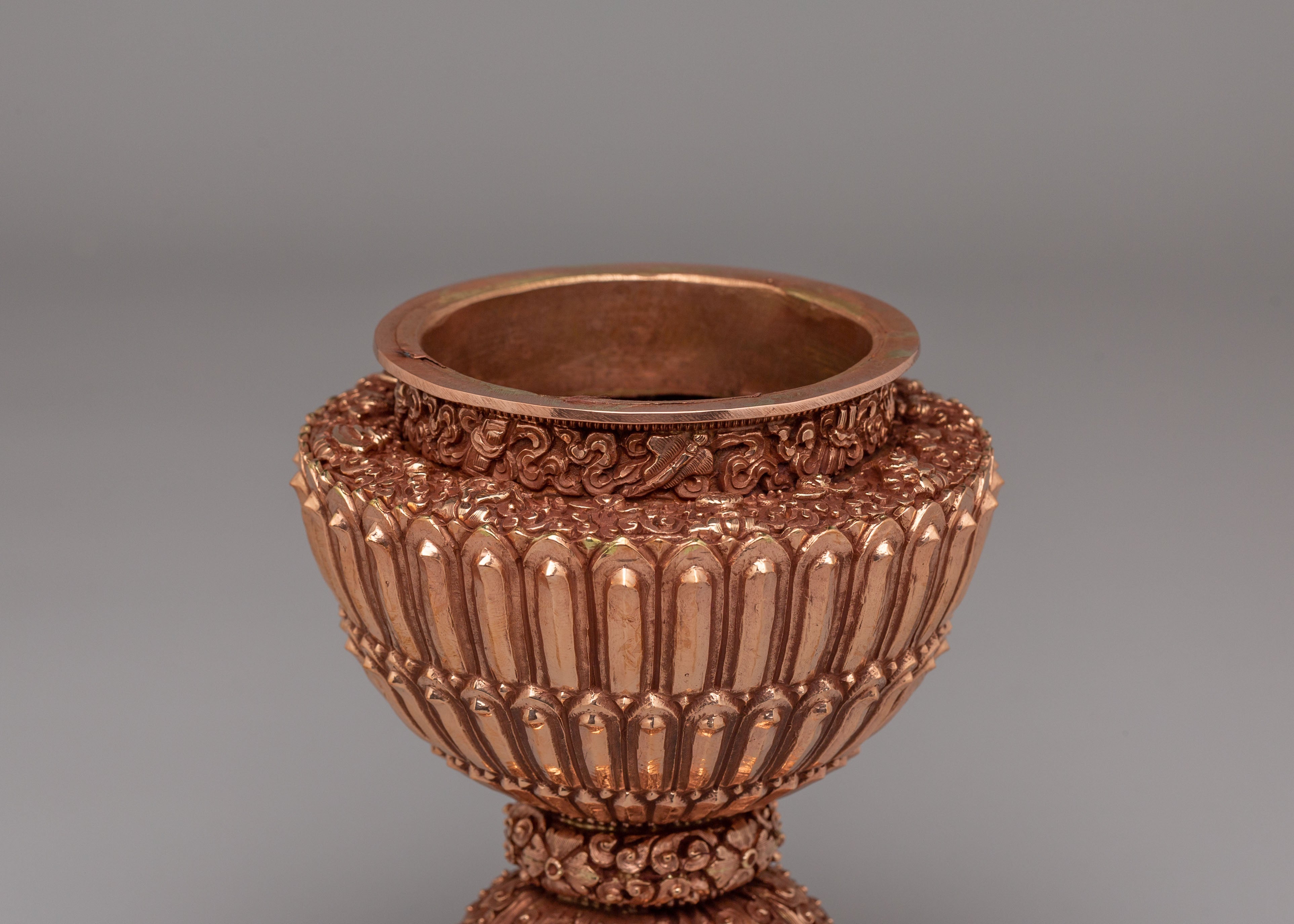 Himalayan Ritual Rice Pot | Buddhist Ceremonial Offering Vessel