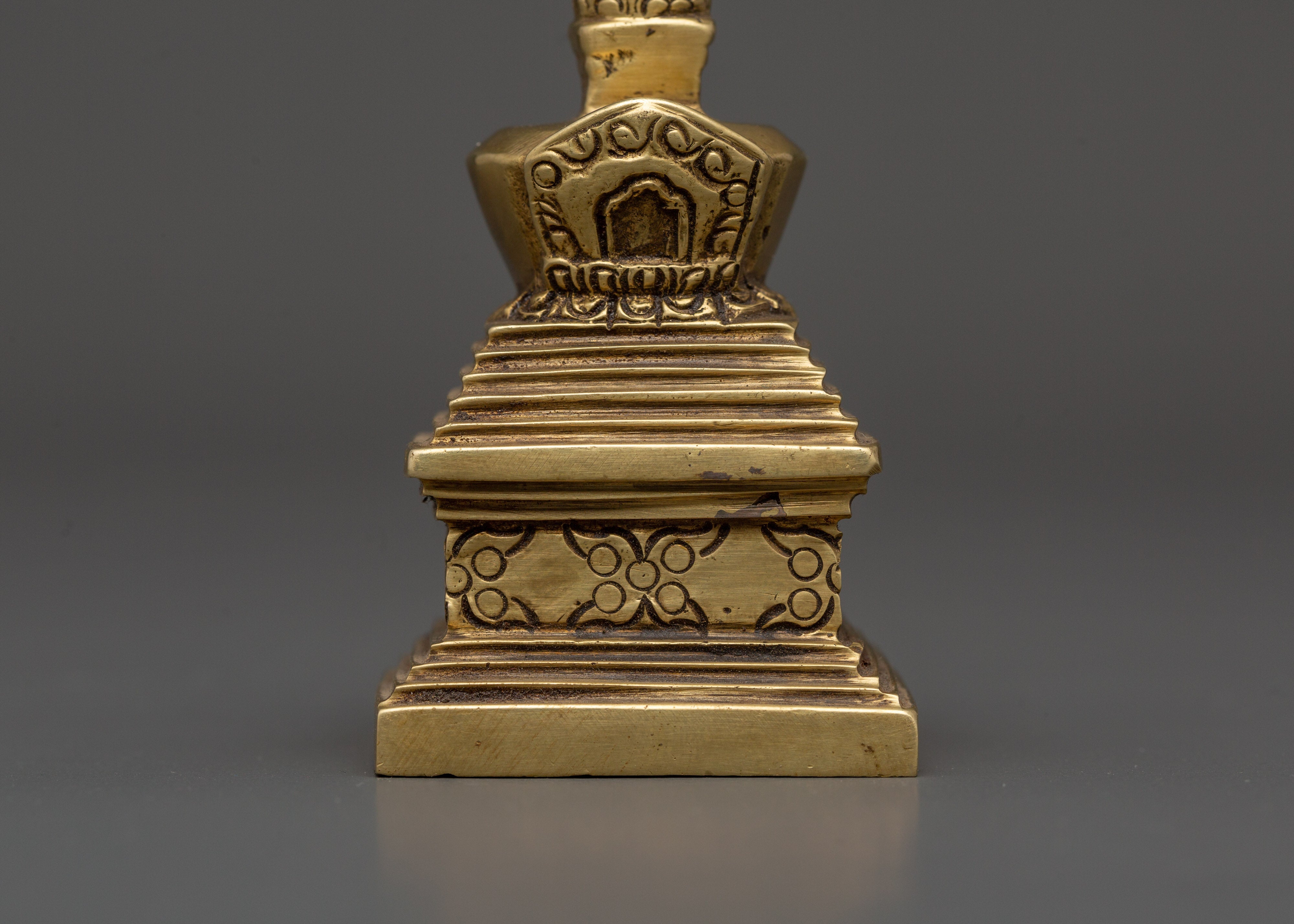 Handcrafted Brass Stupa for Altar | Tibetan Symbol of Wisdom