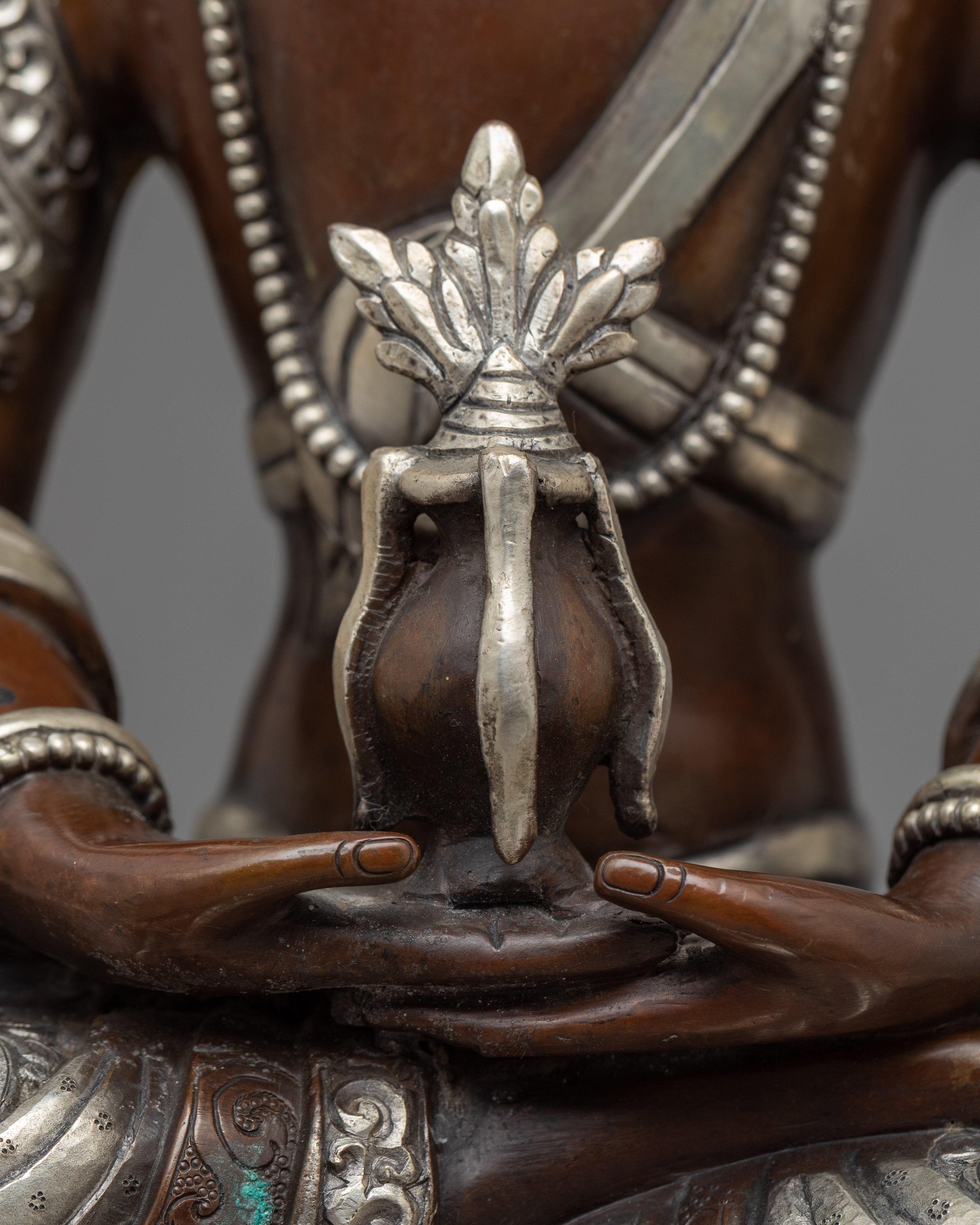 Amitayus Buddha Statue | Buddhist Sculpture Gilded in Gold and Silver