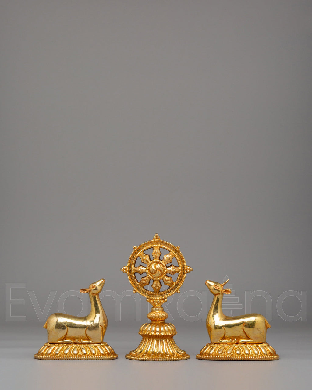 Divine Wheel Traditional Dharma Wheel for Ritual | Copper Electro Gold Plated Wheel ...