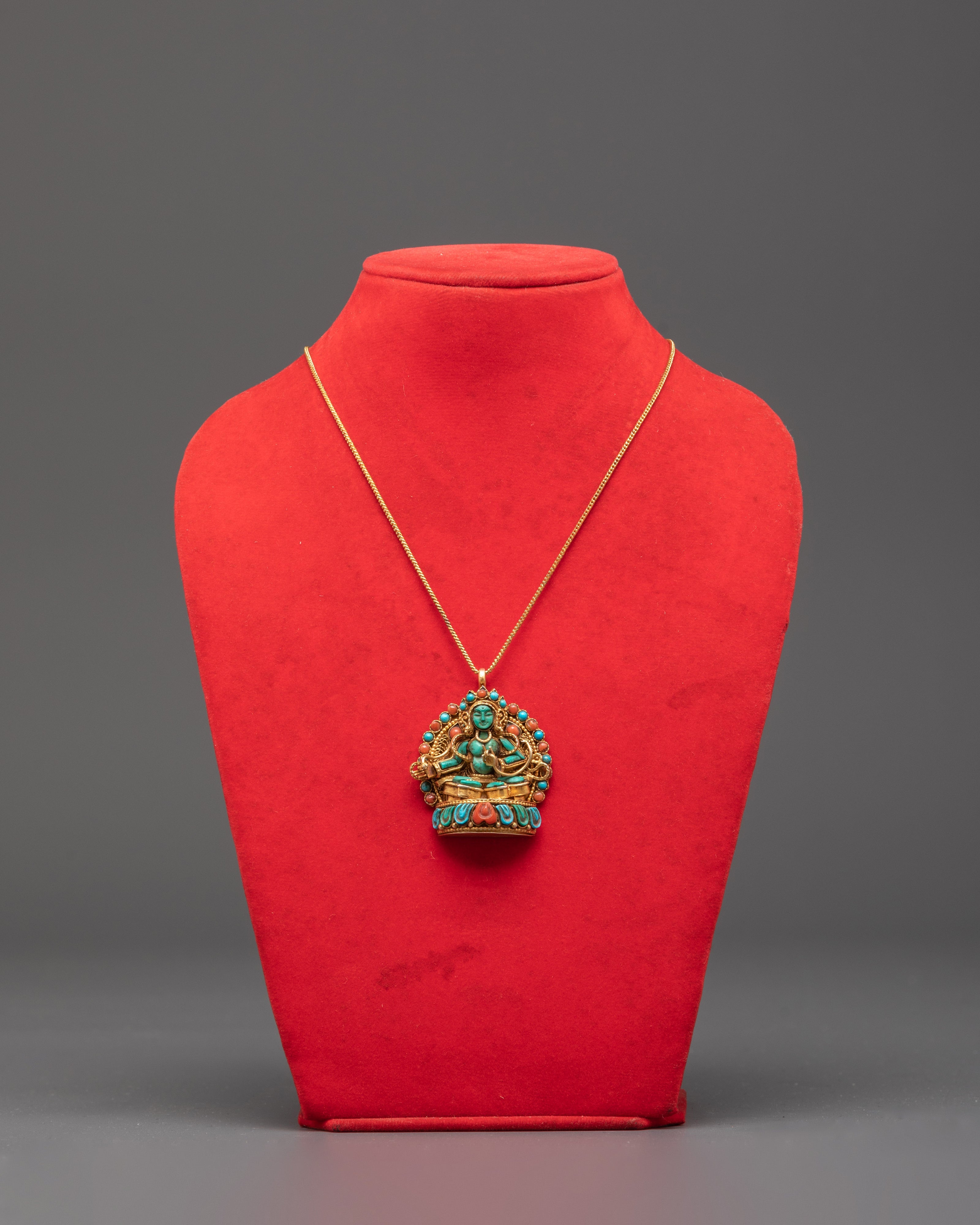 Compassionate Goddess Green Tara Locket | Mother of All Buddhas