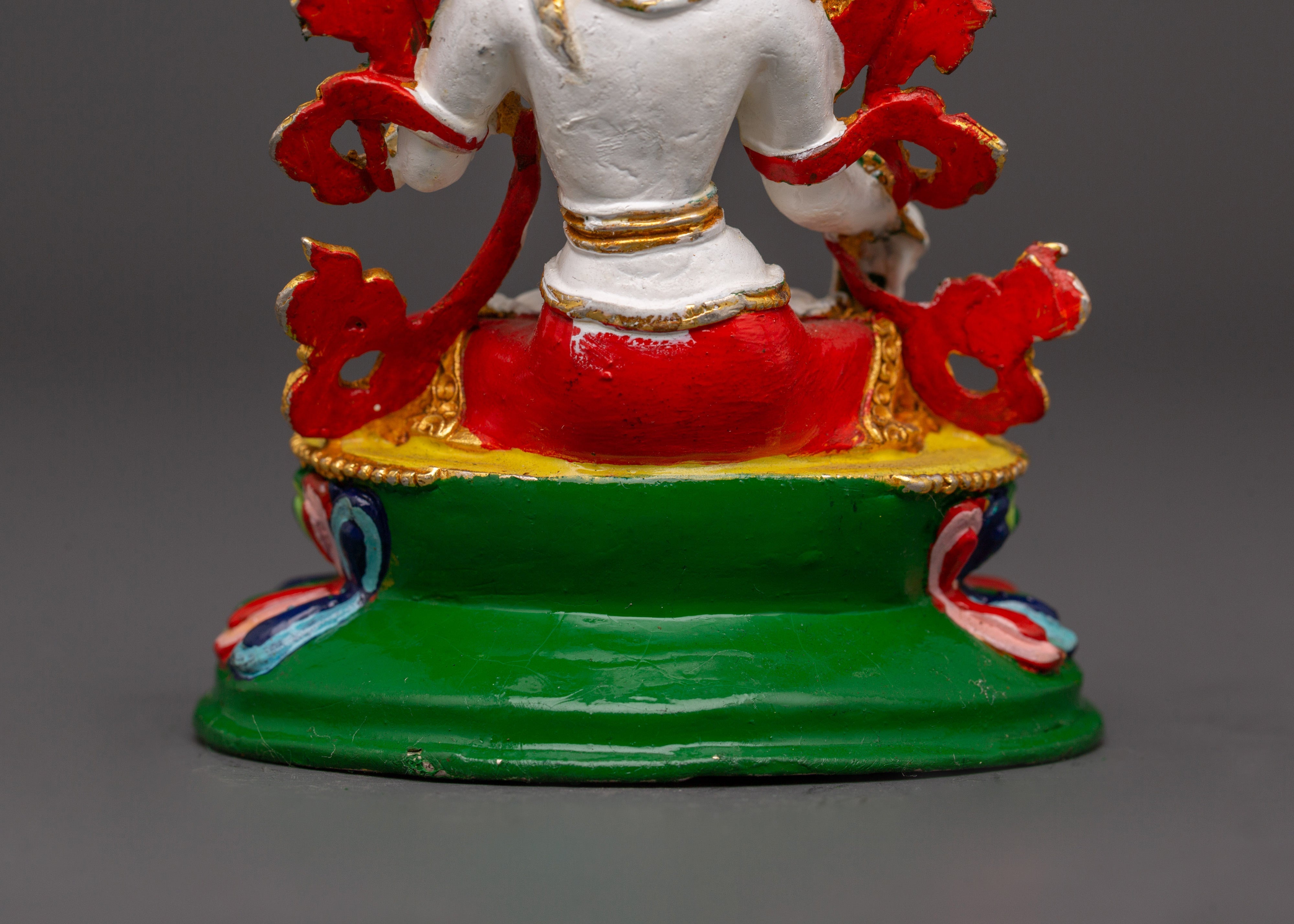 Gold Plated White Tara Statue | Home Decor