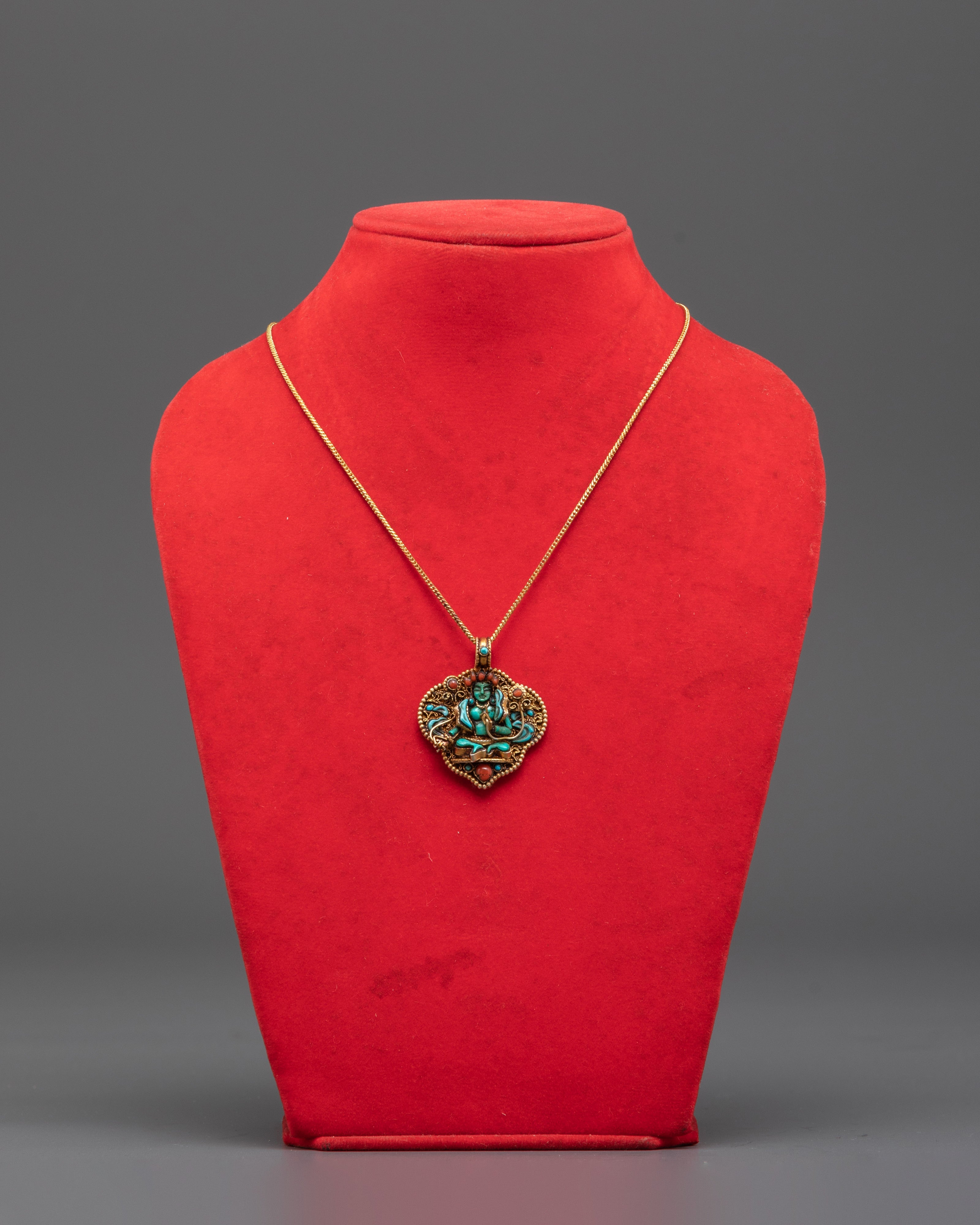 Handmade Turquoise Green Tara Locket