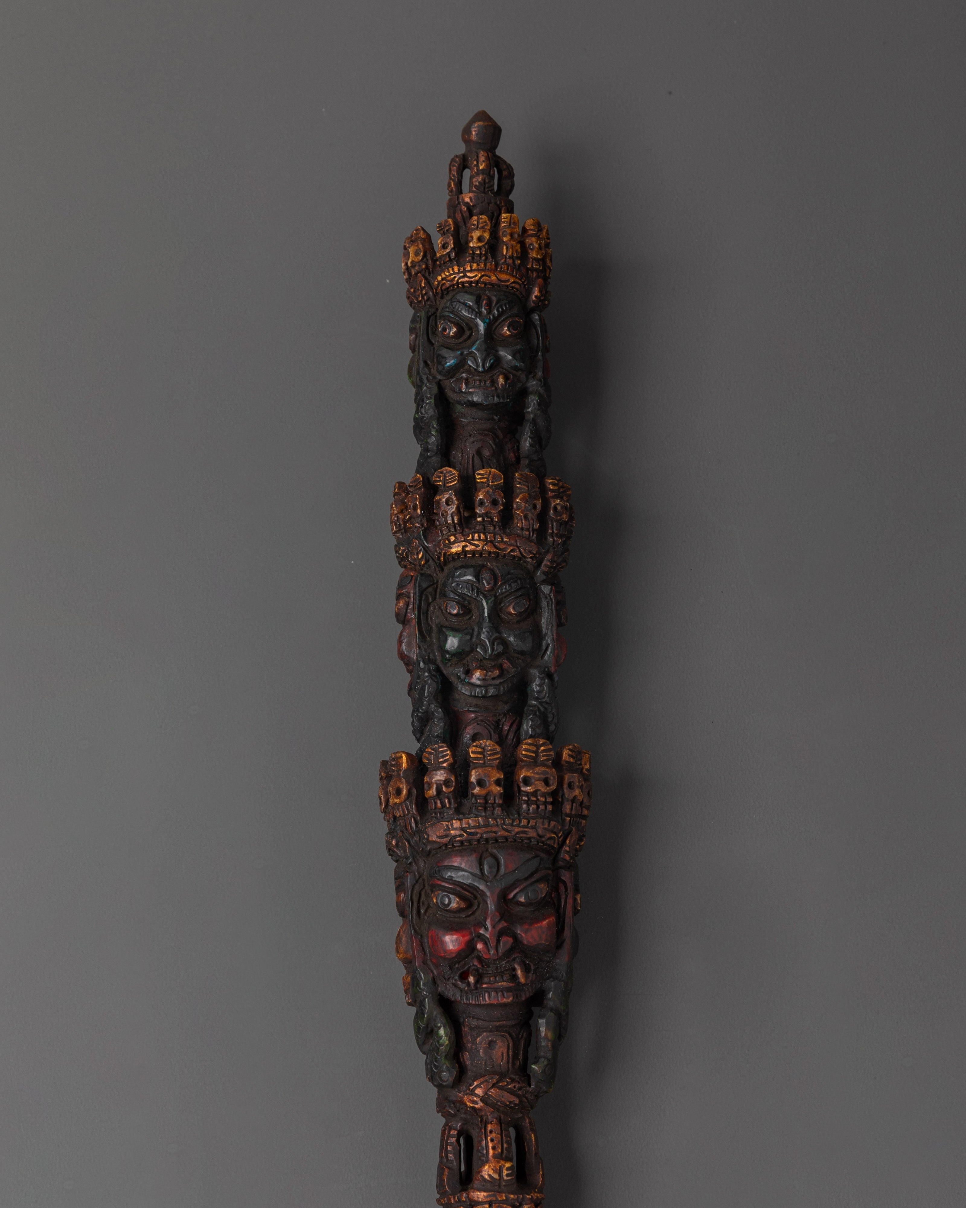 Tibetan Spiritual Phurba Dagger | Handcrafted Copper Ritual Dagger