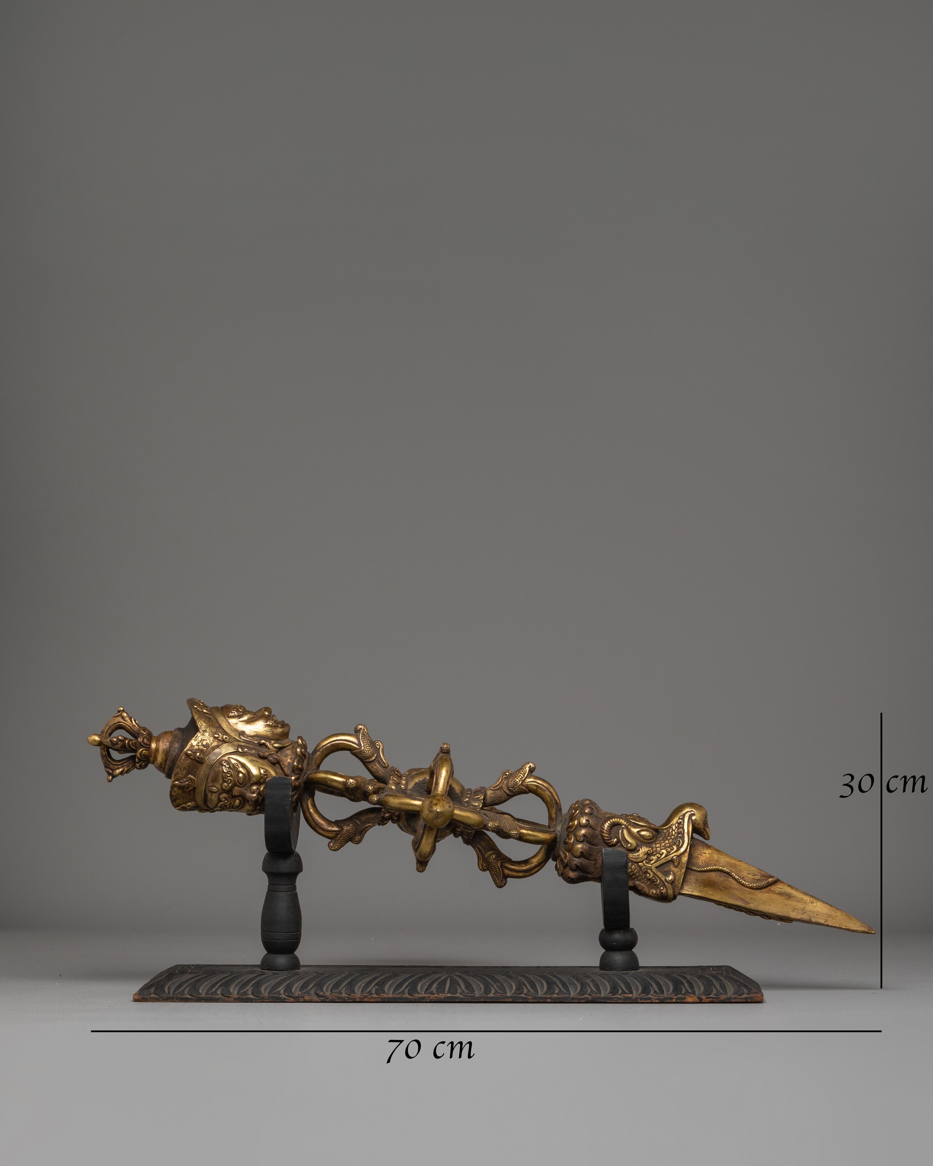 Tibetan Copper Phurba | Gold Plated Ritual Tool for Spiritual Practice